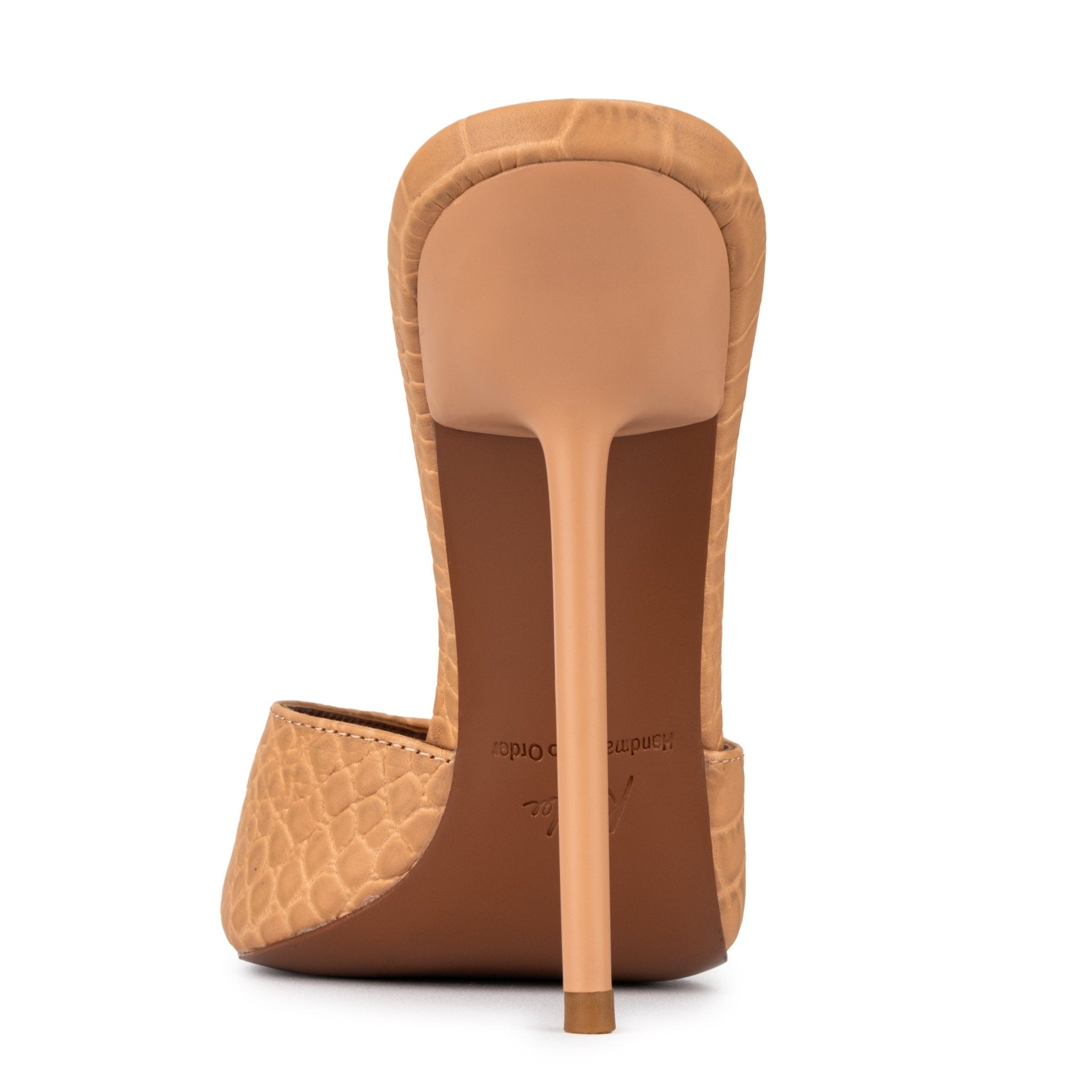 Natural Croco Mules - Kandee