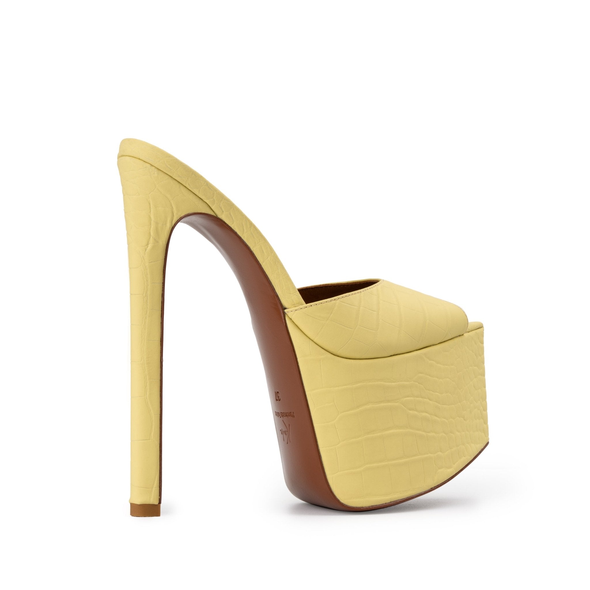 Limon Croco Platform Mules - Kandee