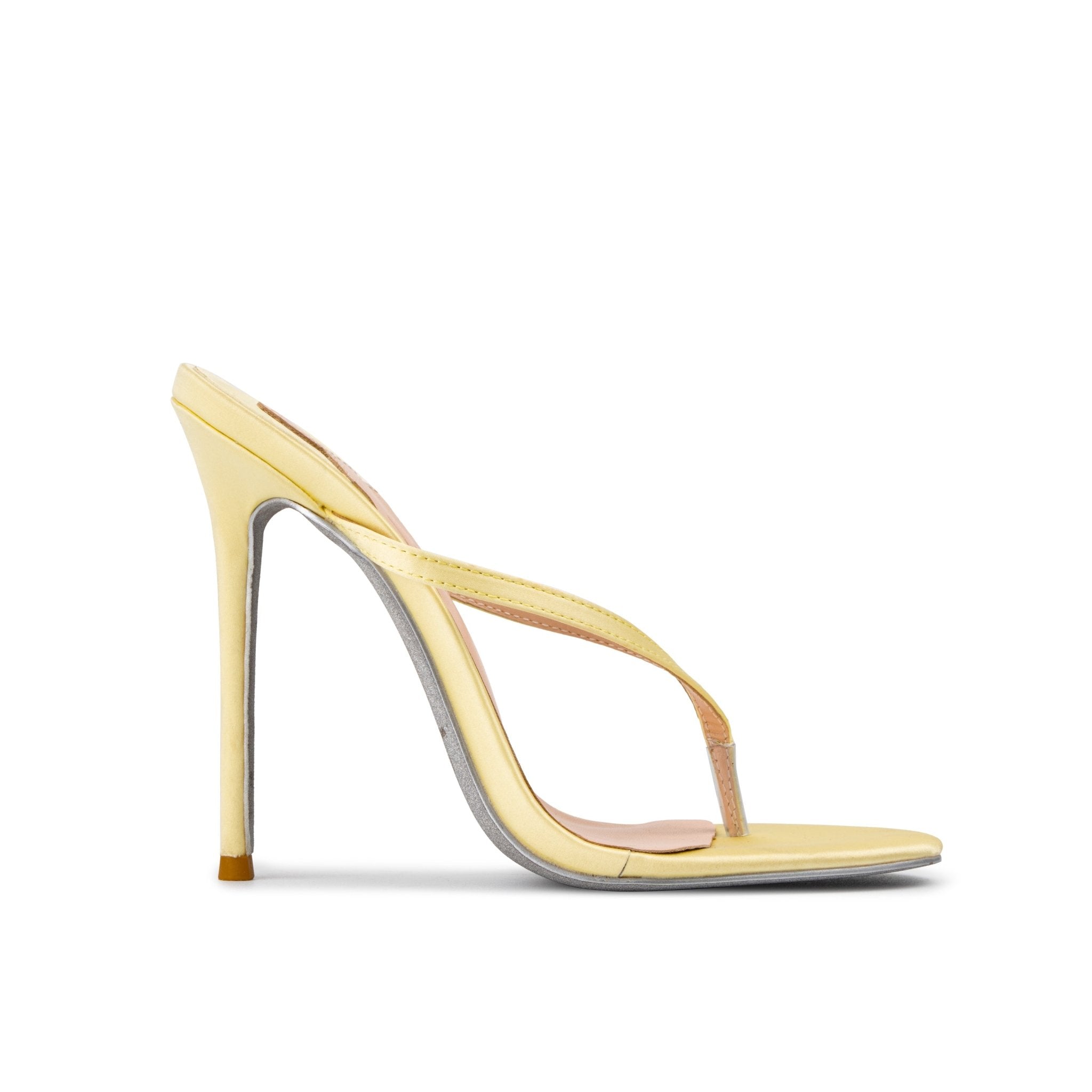 Butter Yellow Silk Thong Sandal - Kandee