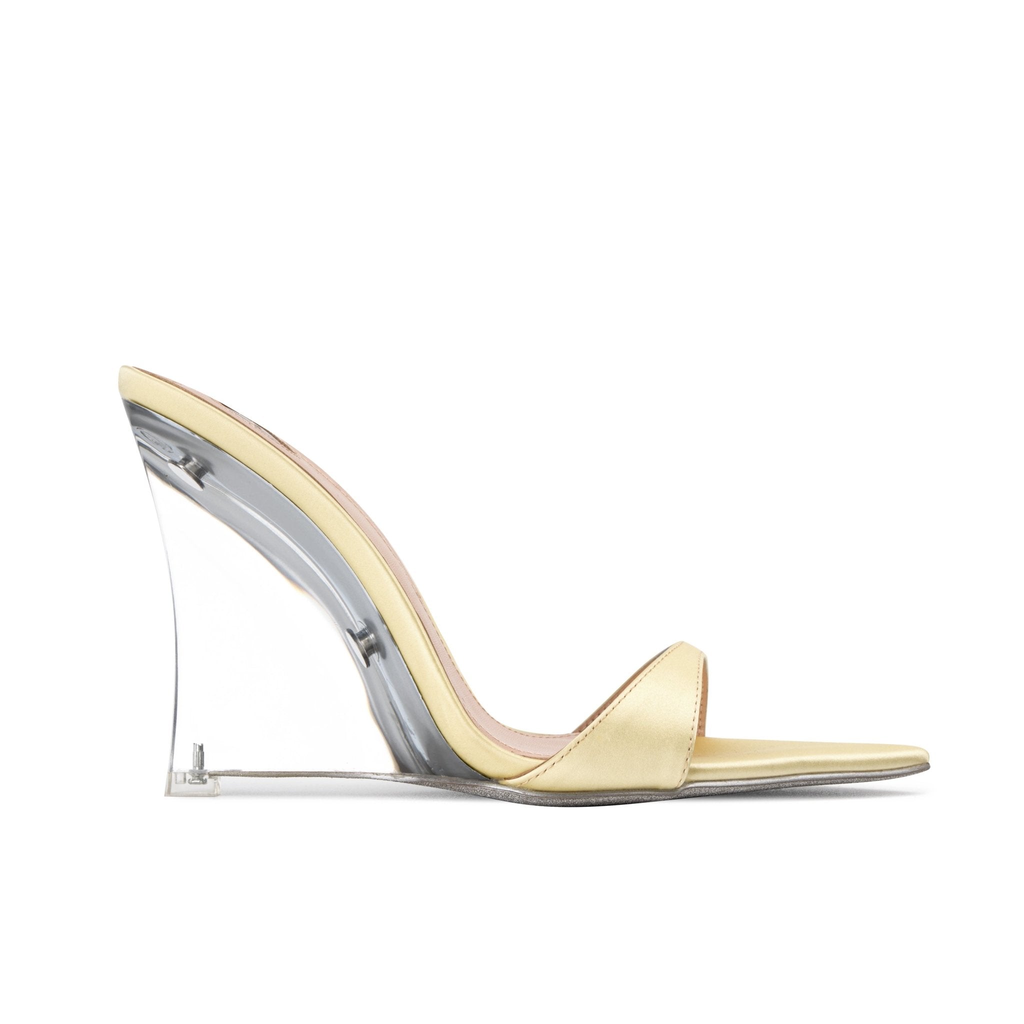 Butter Yellow Silk Wedge Mule - Kandee