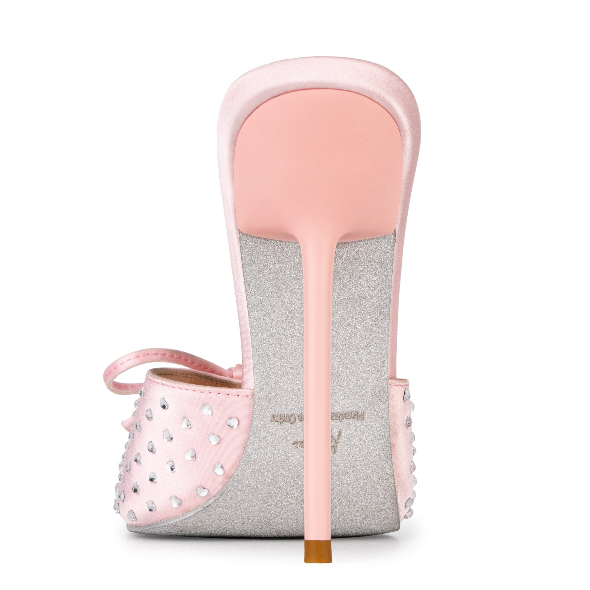 J'Adore Silk Crystal Heart Mules - Kandee