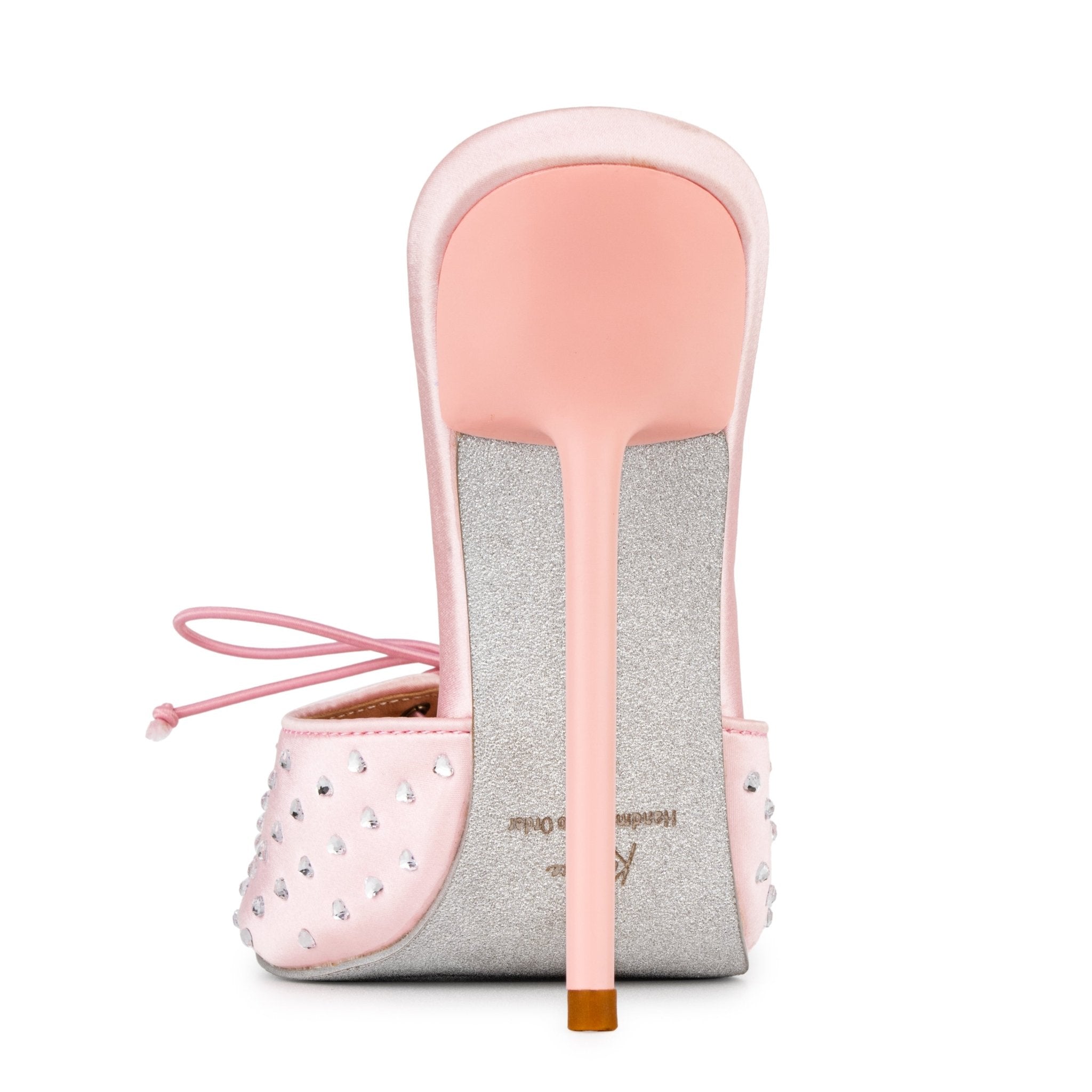 J'Adore Silk Crystal Heart Lace Mules - Kandee