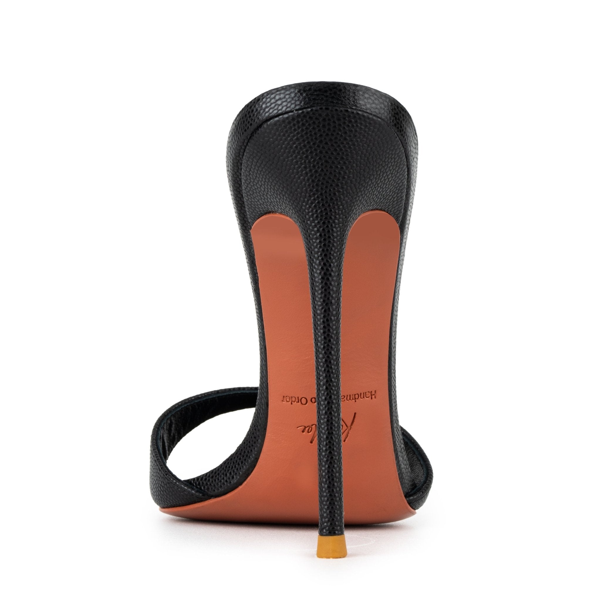 Black Caviar Leather Mules 120mm - Kandee