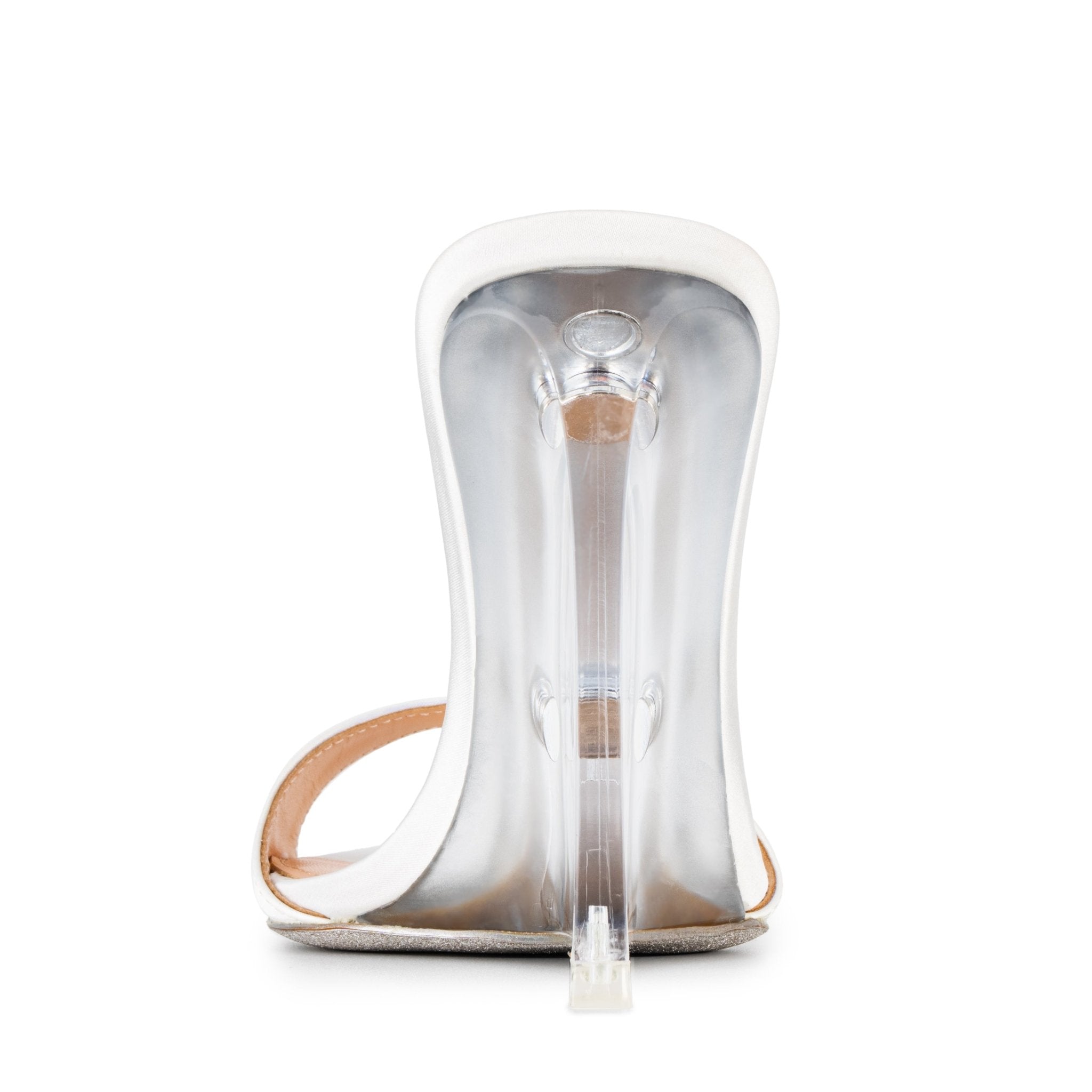 White Silk Wedge Mule - Kandee
