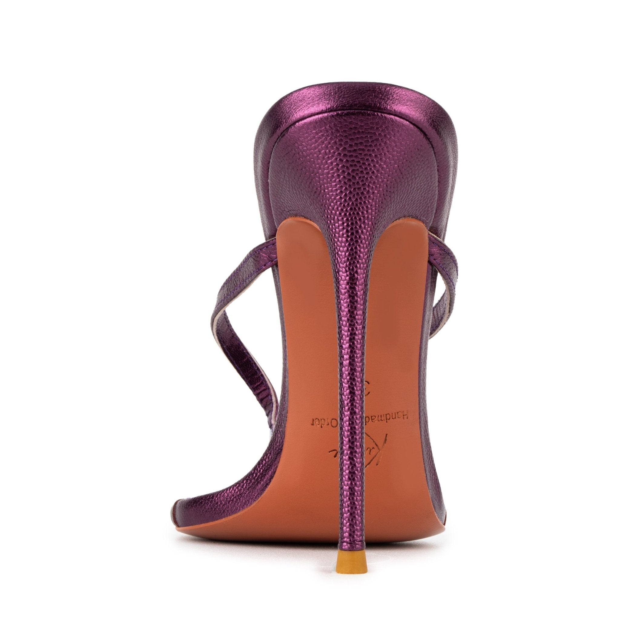 Blackcurrant Caviar Leather Thong Sandals 120mm - Kandee