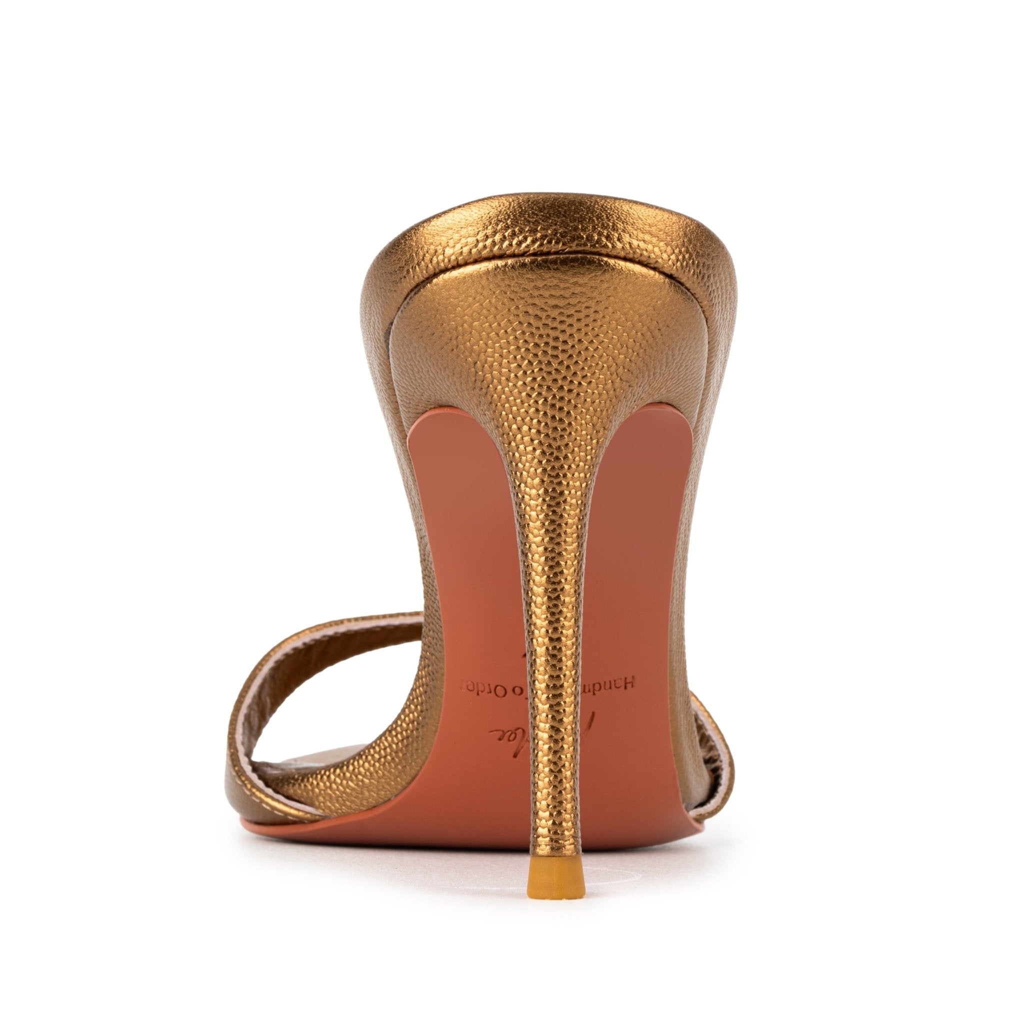 Golden Caviar Leather Mules 90mm - Kandee