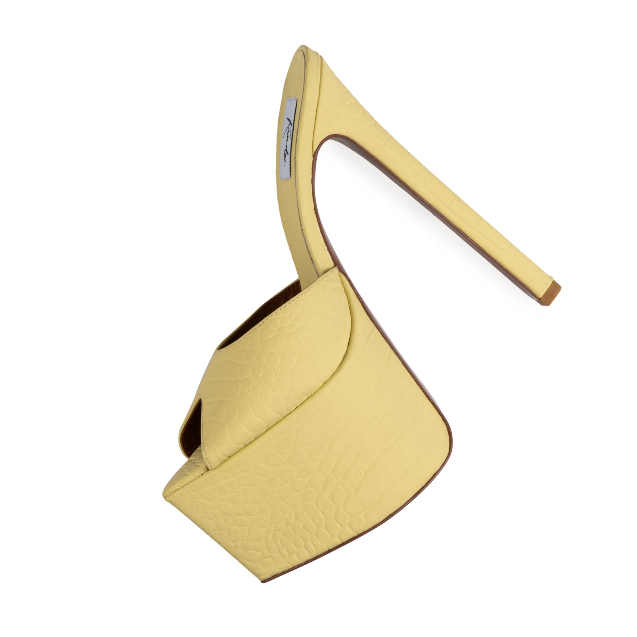 Limon Croco Platform Mules - Kandee