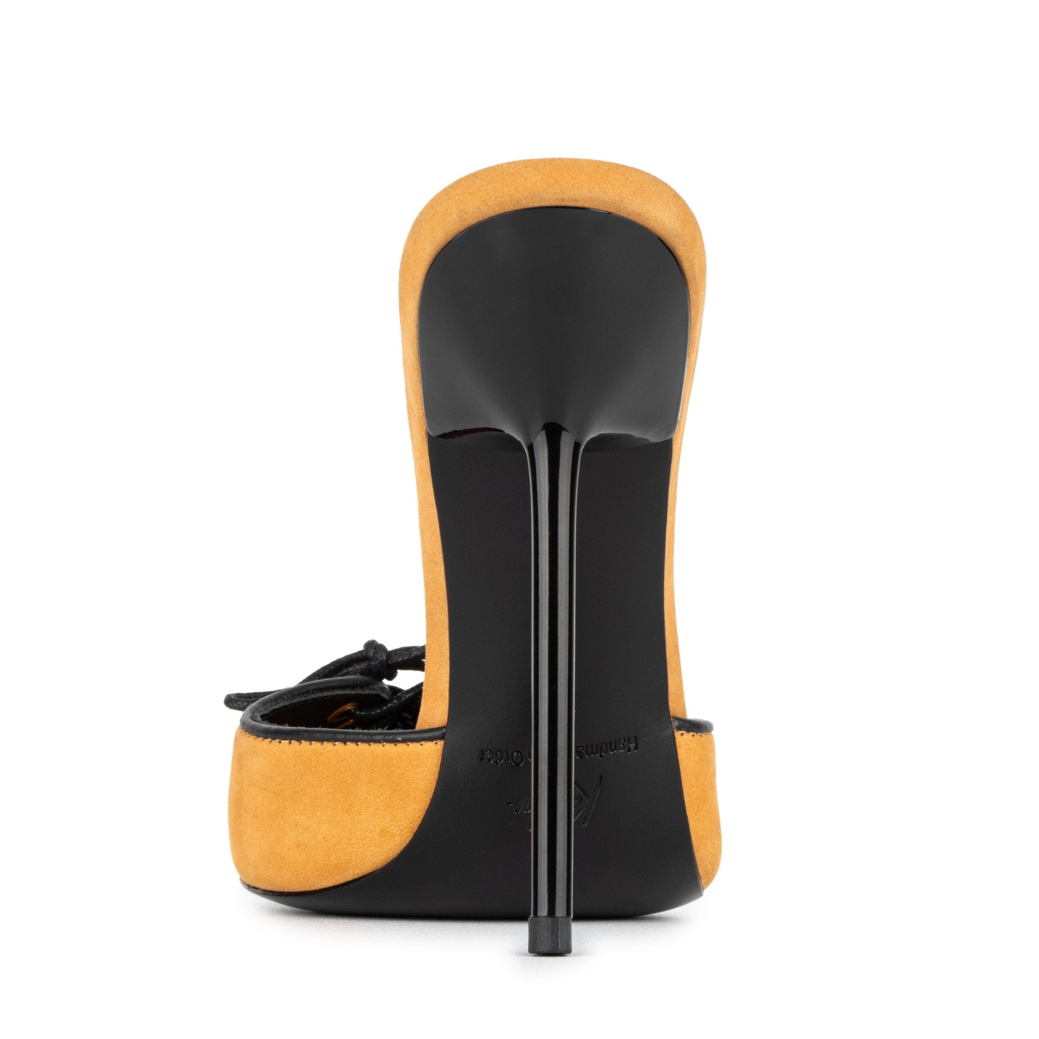 CAMEL NUBUCK LEATHER LACE MULES - Kandee
