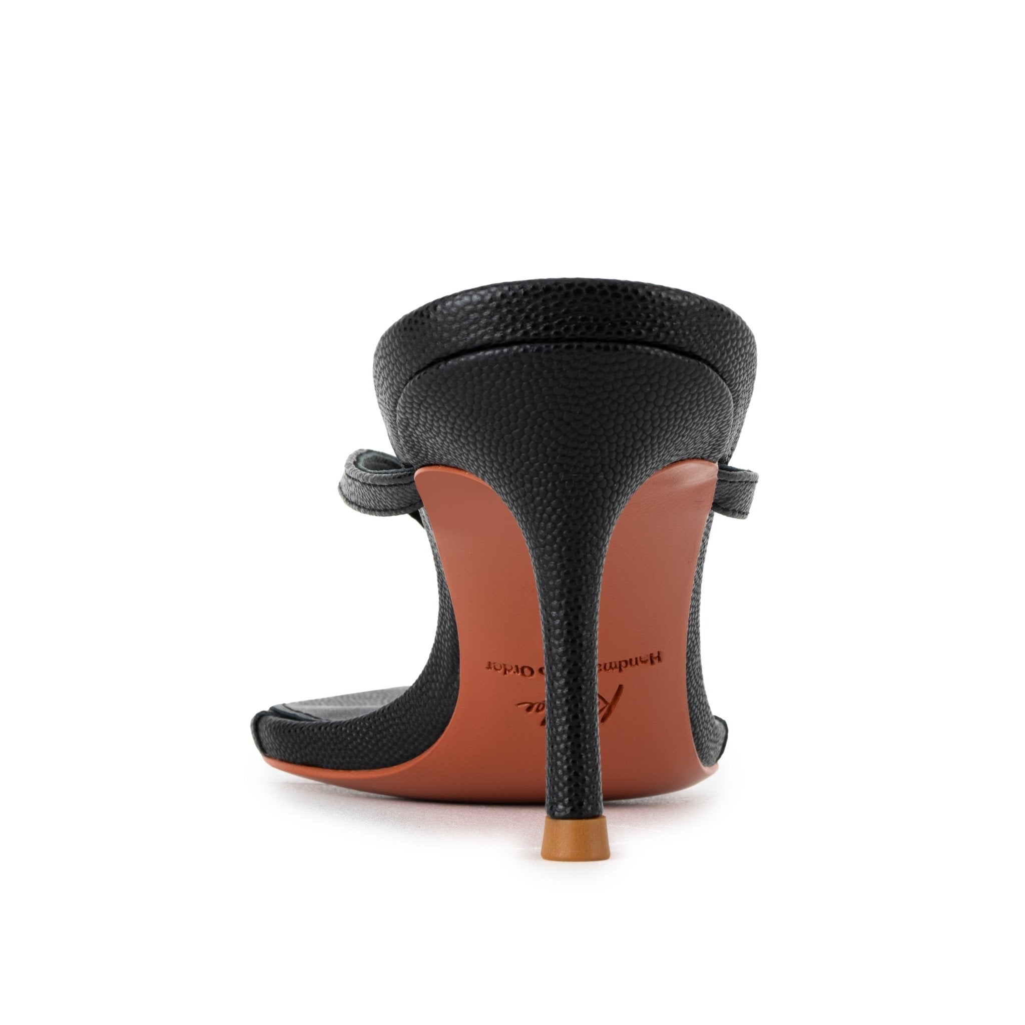 Black Caviar Leather Thong Sandals 70mm - Kandee