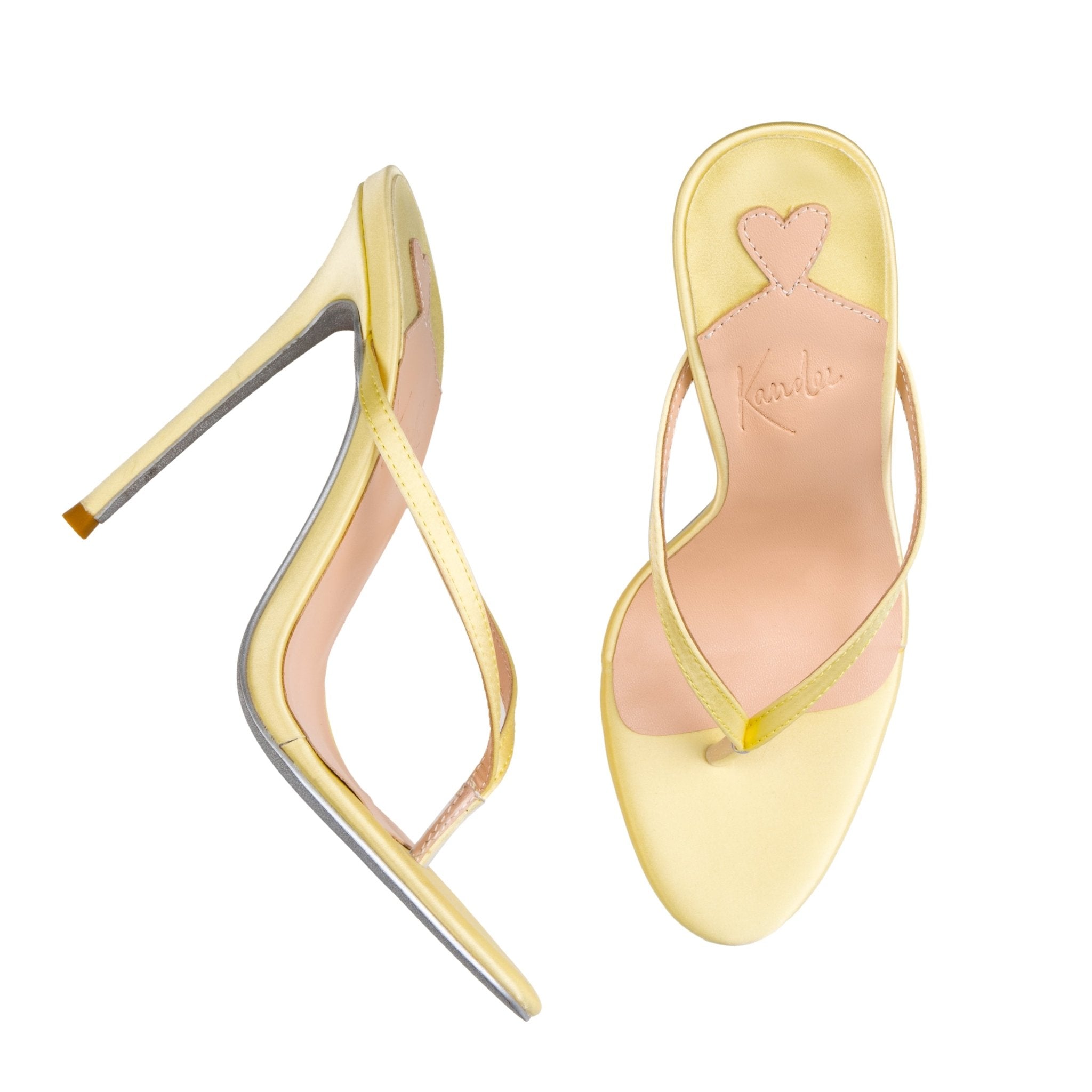 Butter Yellow Silk Thong Sandal - Kandee