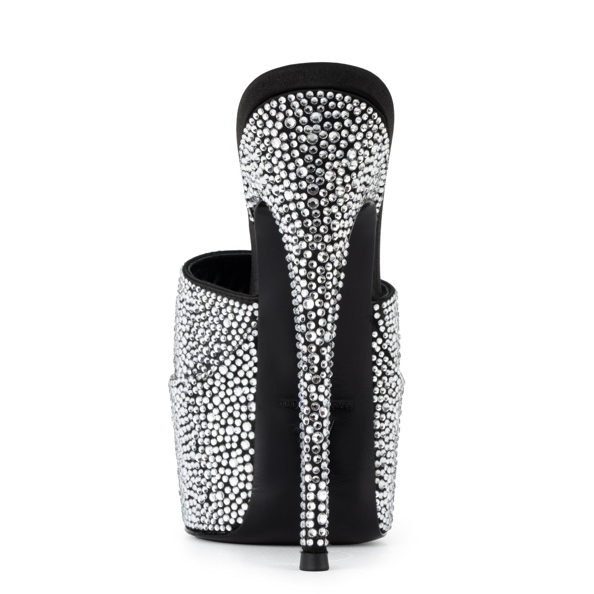 Caviar Crystal Leather Platform Mules - Kandee