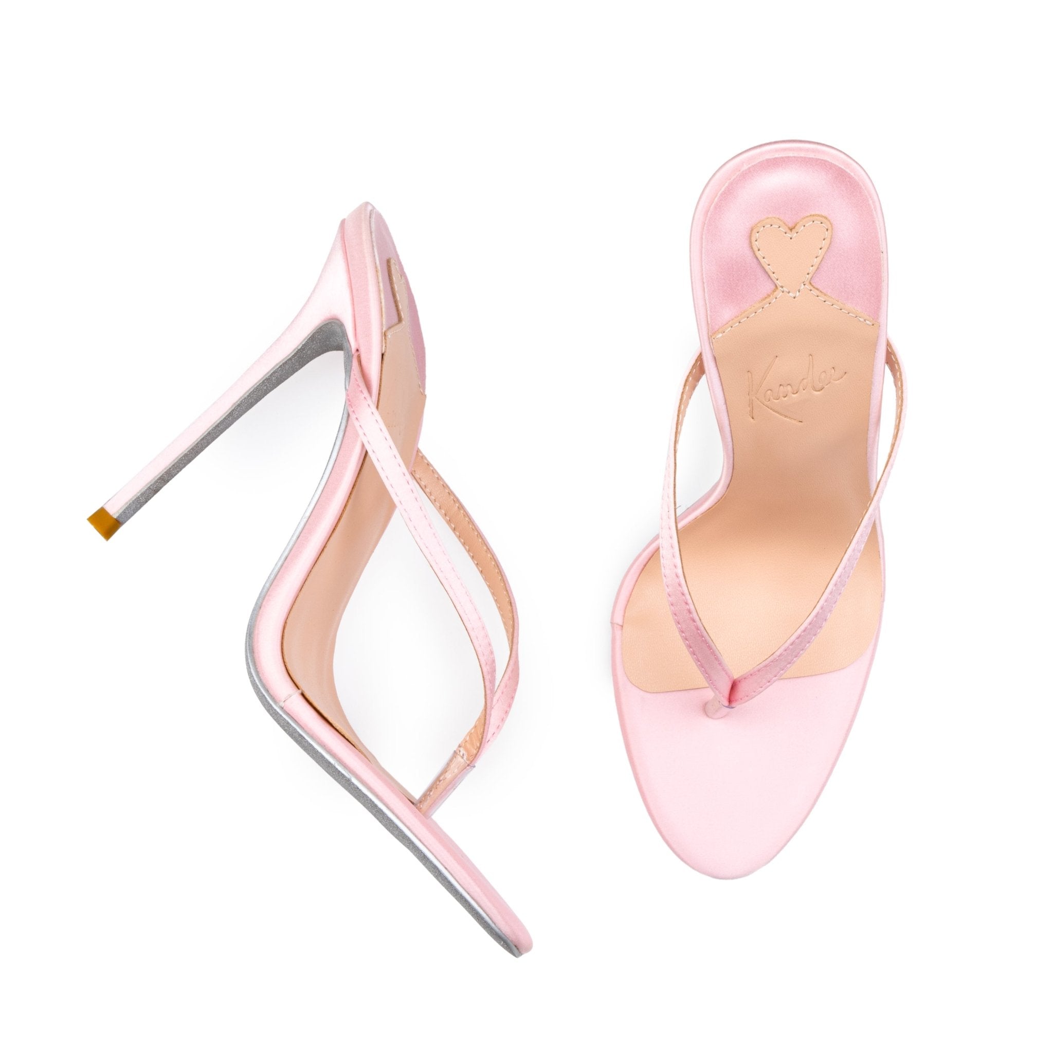 Powder Pink Silk Thong Sandal - Kandee