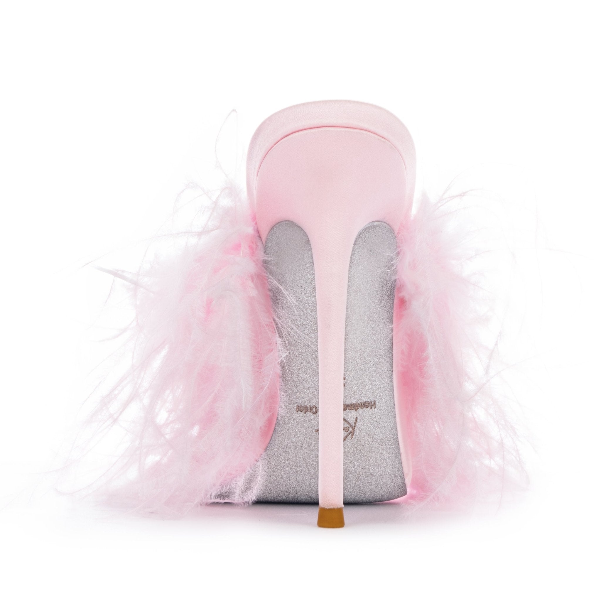 Powder Pink Ostrich Mules - Kandee