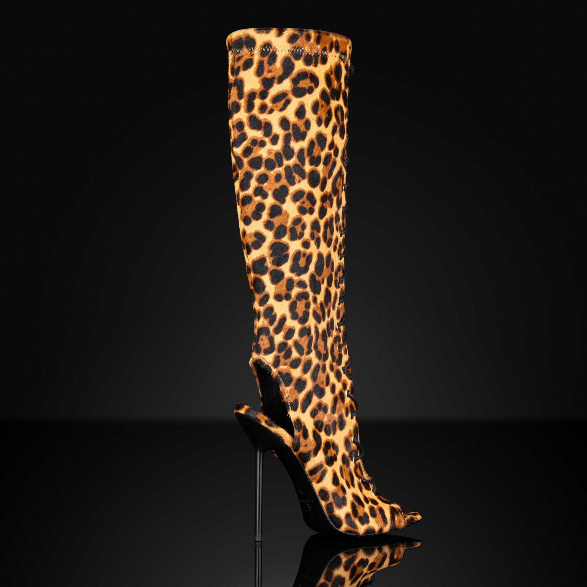 Leopard Print Calf Hair Boot Sandals - Kandee