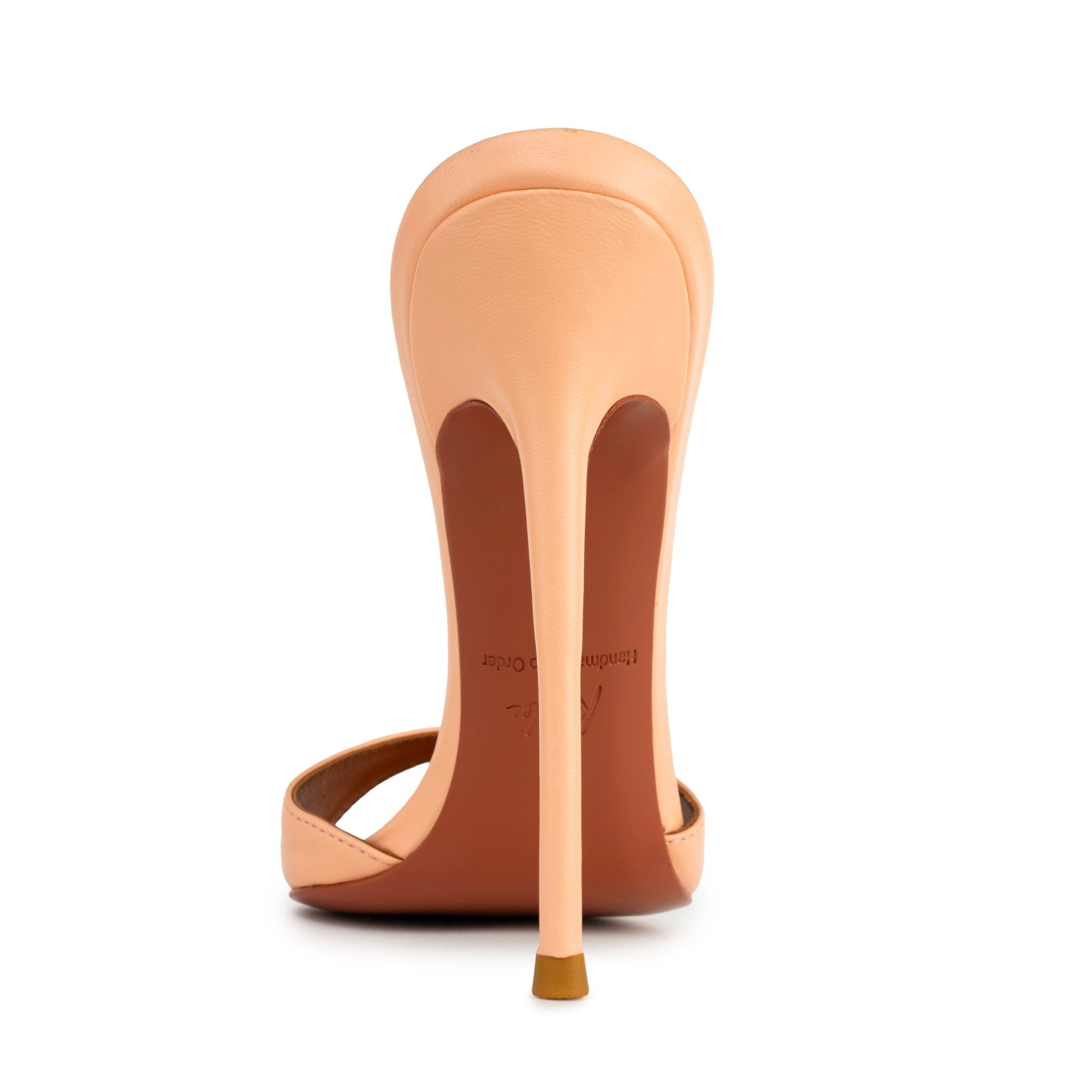 Peach Leather Mules - Kandee