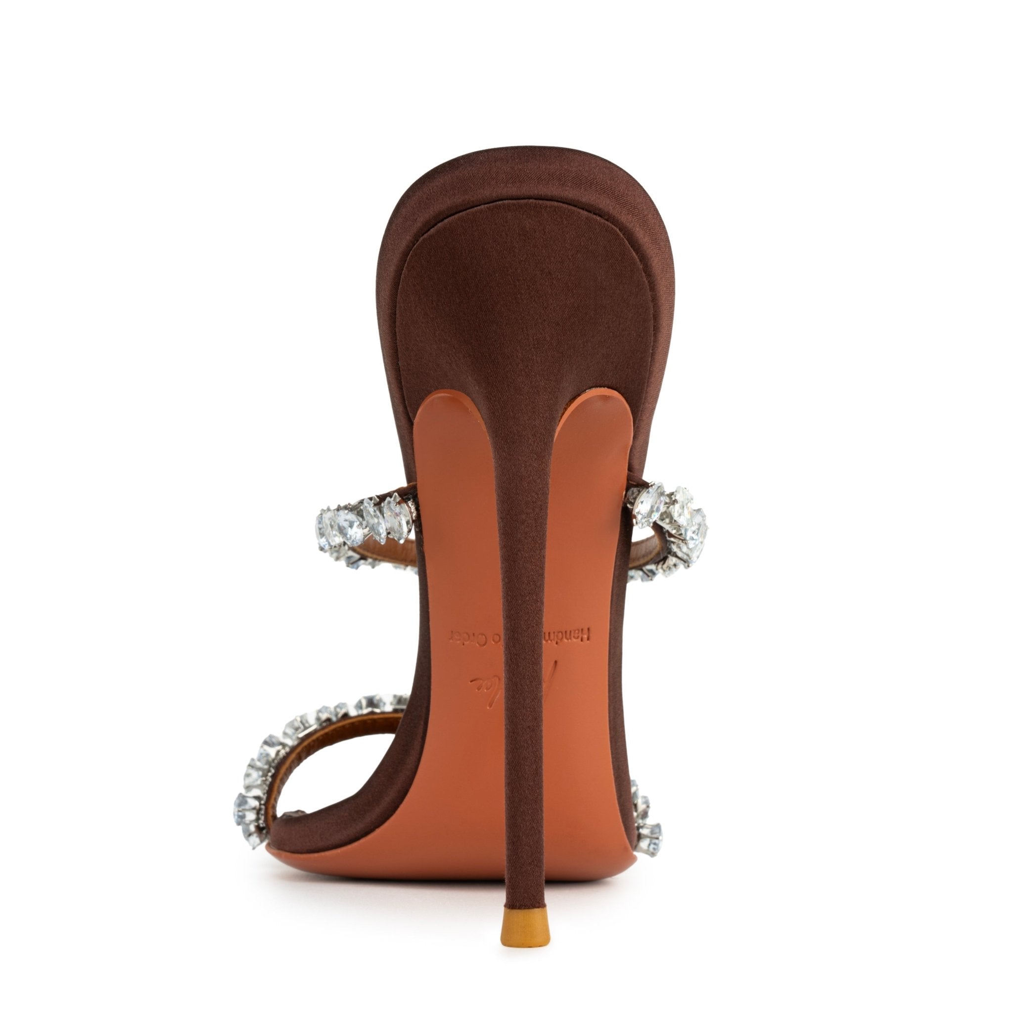 Dark Chocolate Jewel Silk Sandals - Kandee