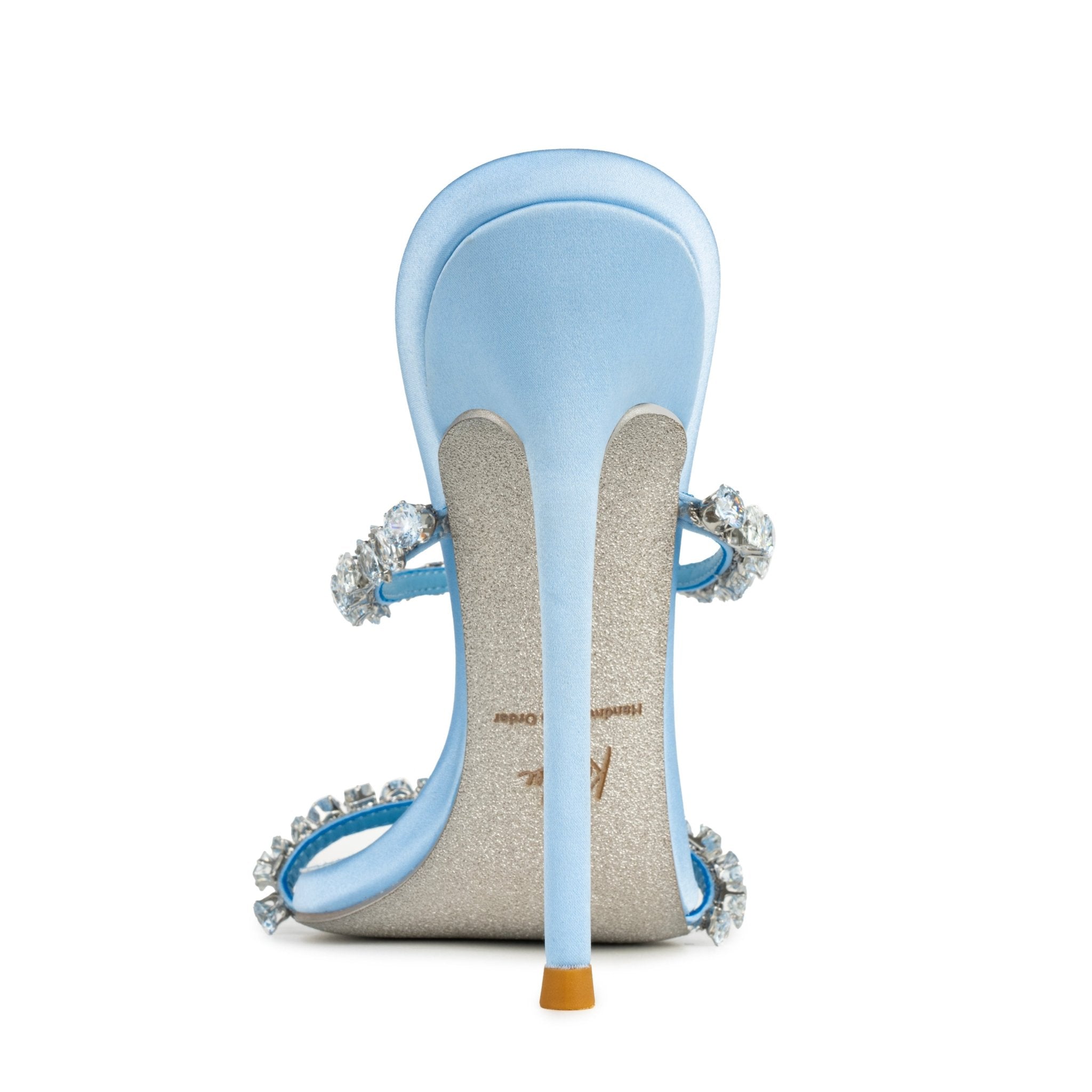 Blue Jewel Silk Sandals - Kandee