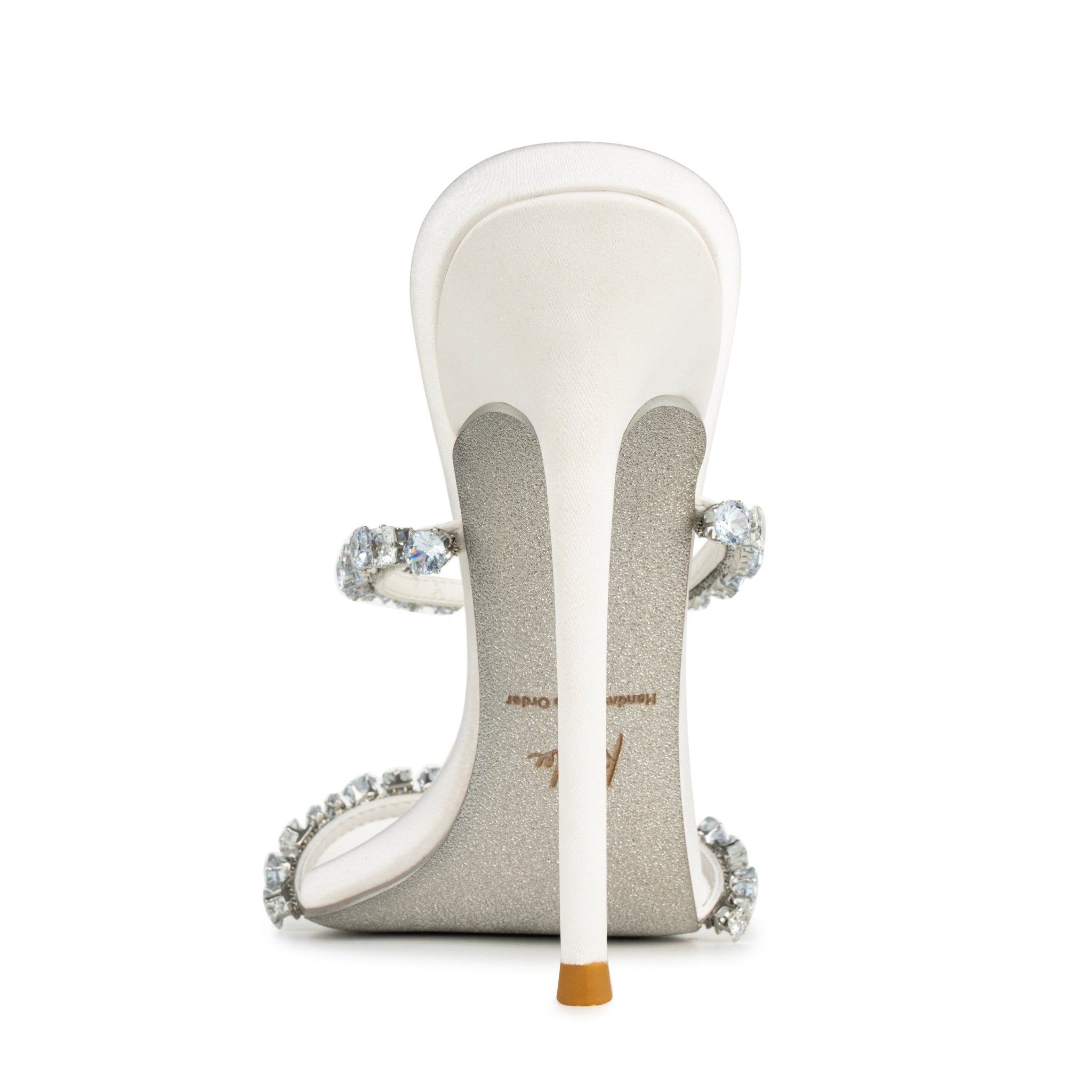 White Jewel Silk Sandals - Kandee