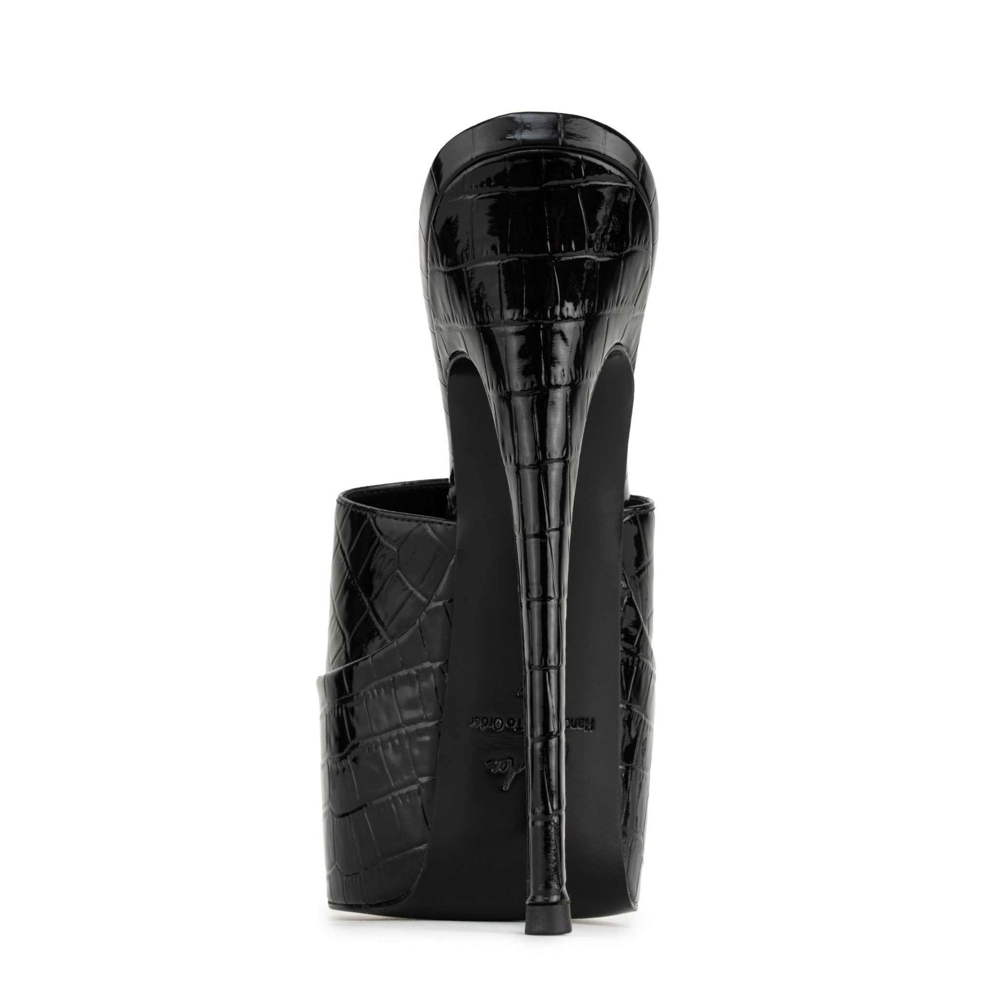 Croco embossed Leather Platform Mules - Kandee