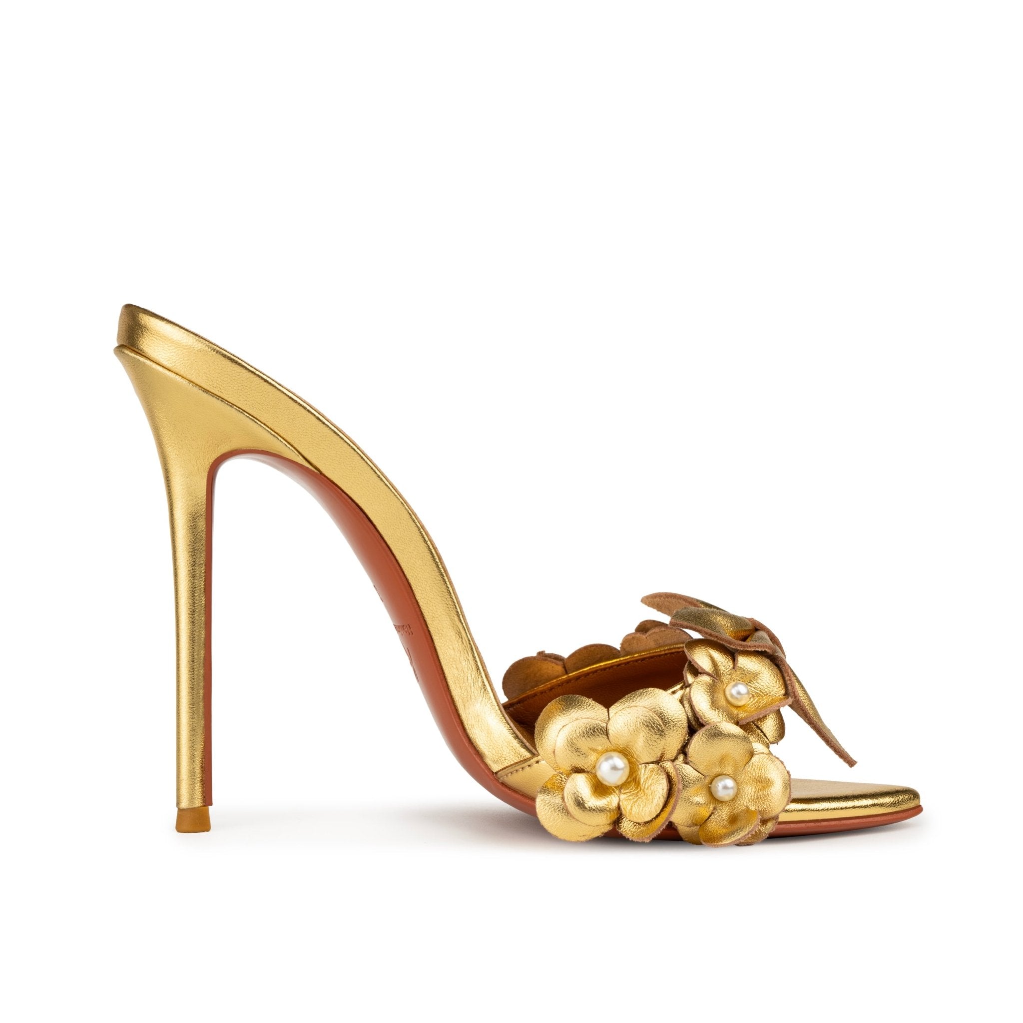 Golden Butterfly Leather Mules - Kandee