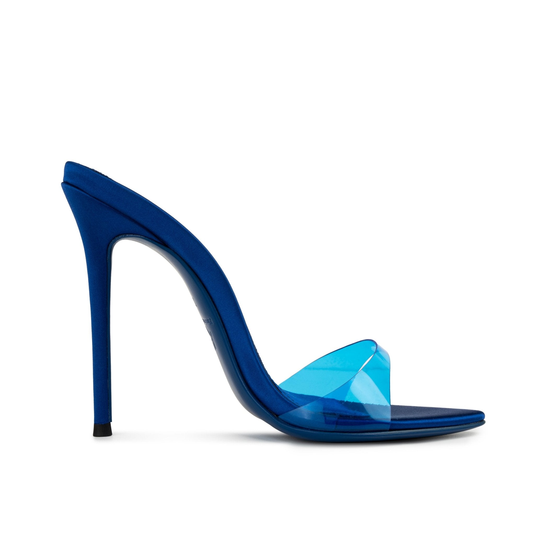 Sapphire Silk Semi transparent PVC Mules - Kandee