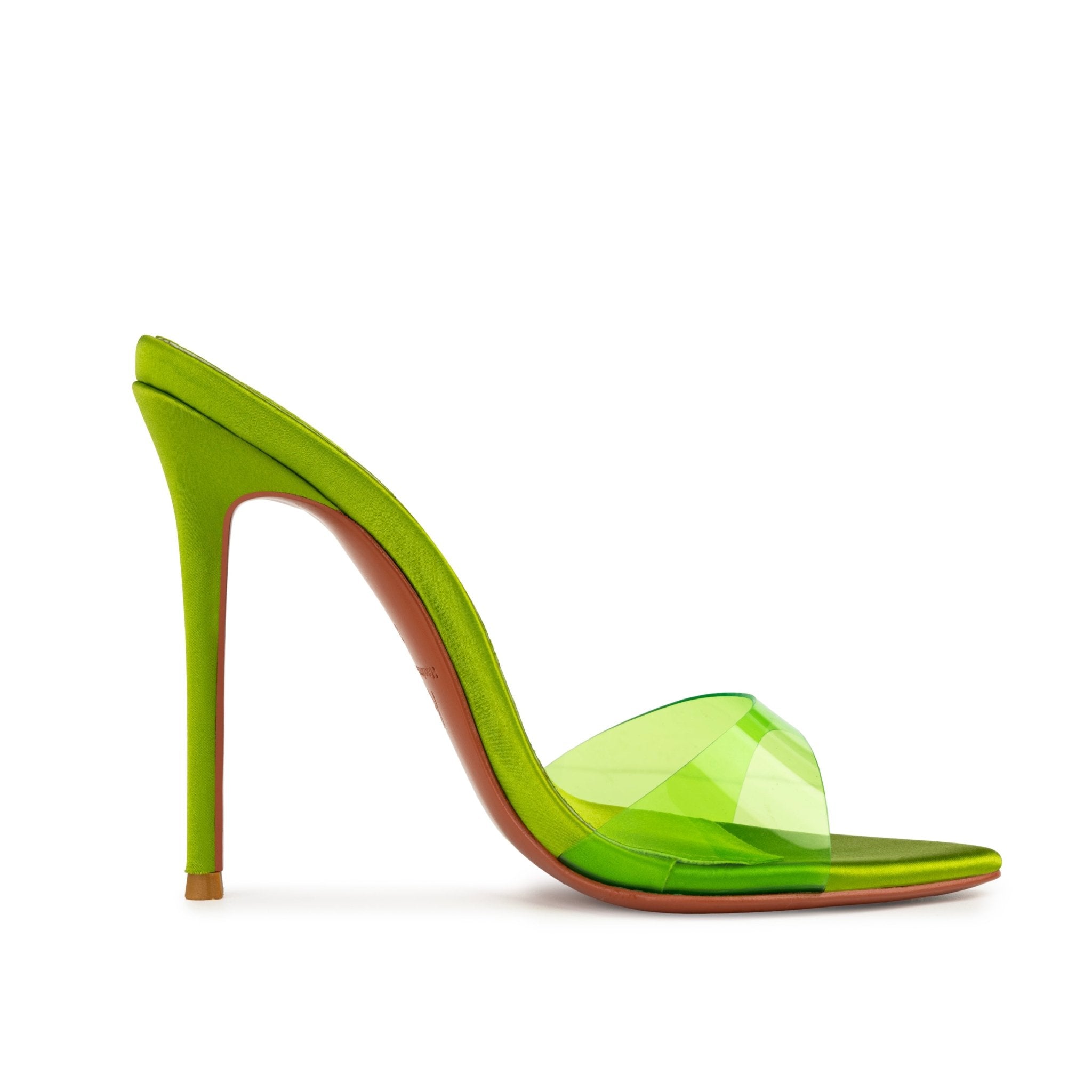 Lime Semi transparent PVC Mules - Kandee