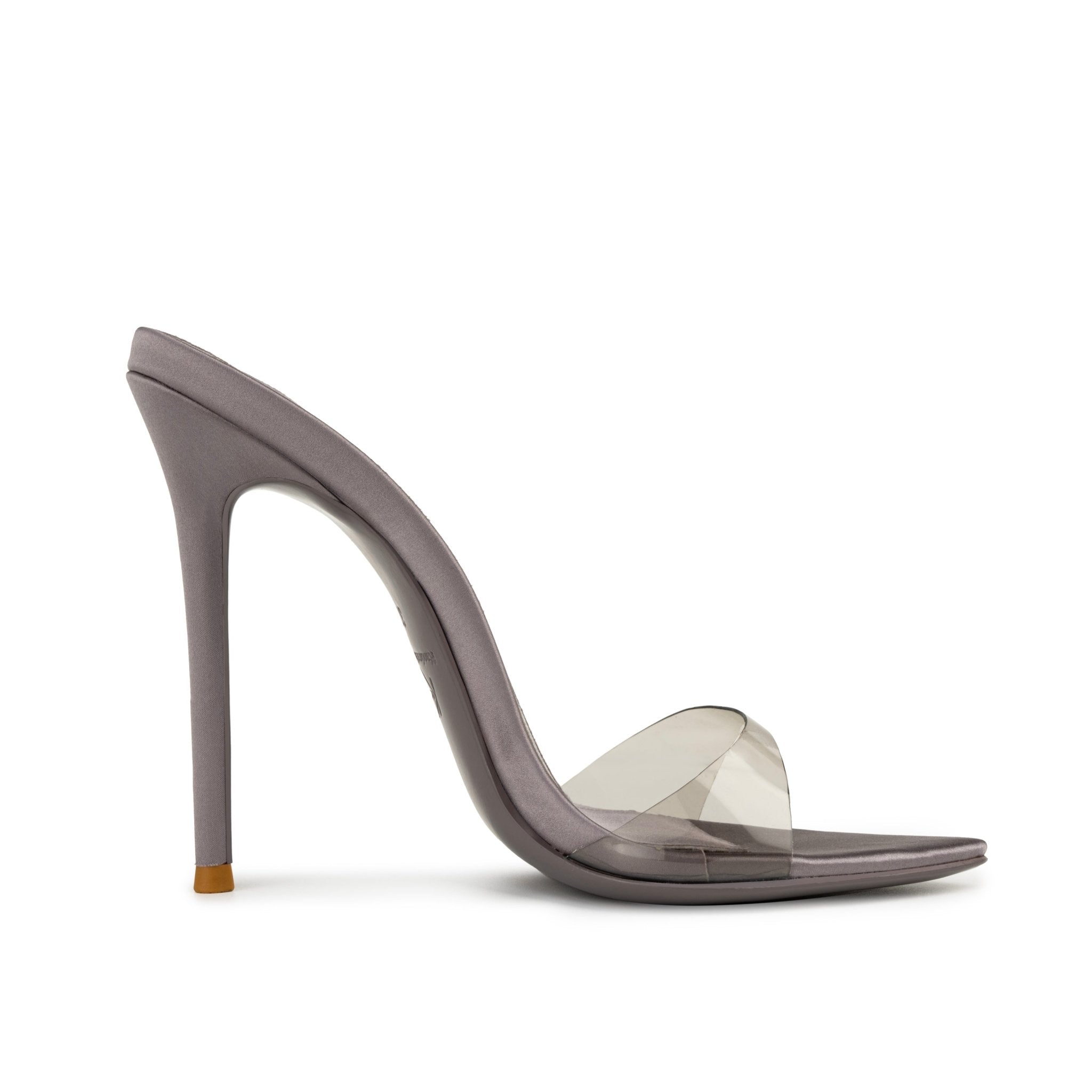 Chrome Silk Semi transparent PVC Mules - Kandee