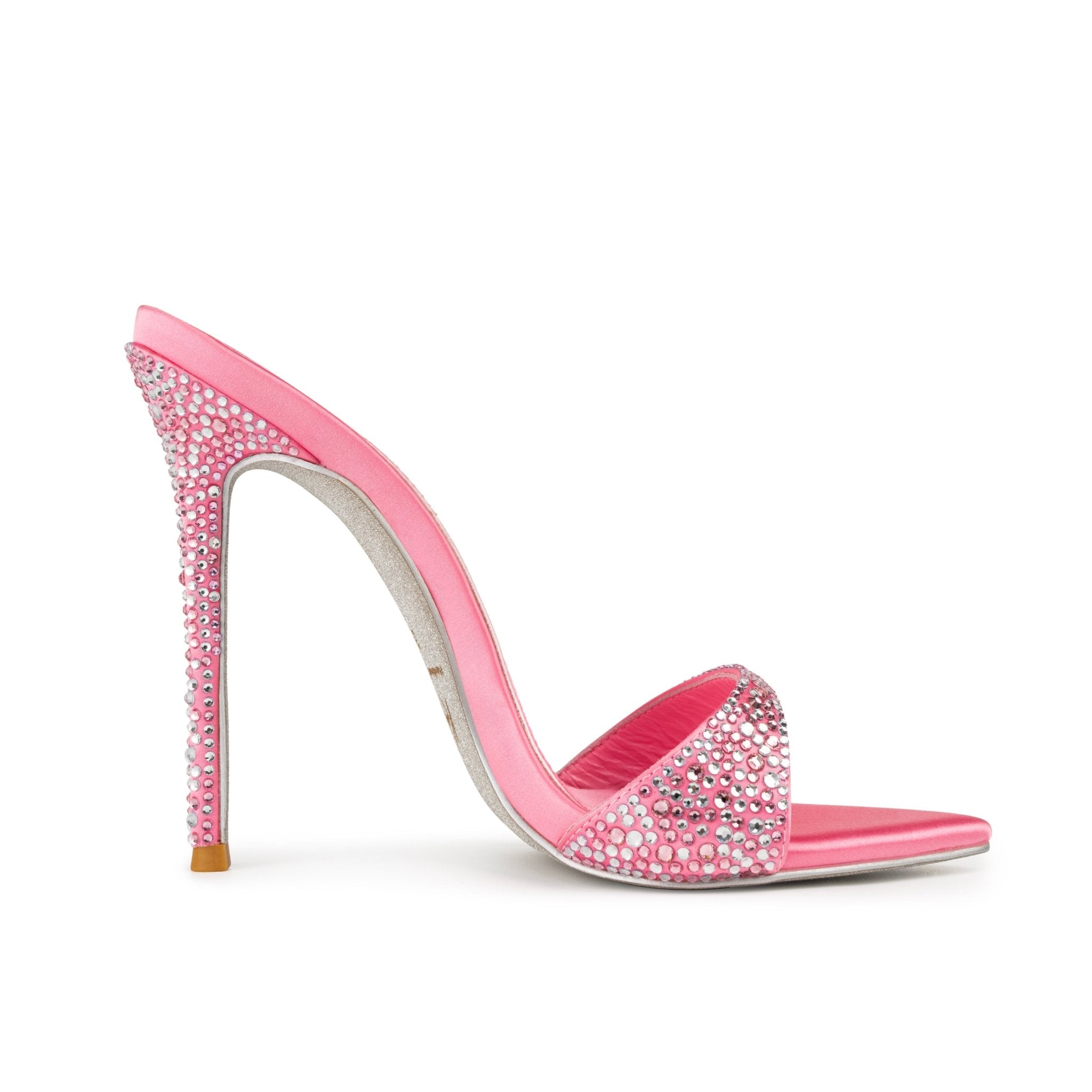 Candy Floss Crystal Silk Mules - Kandee