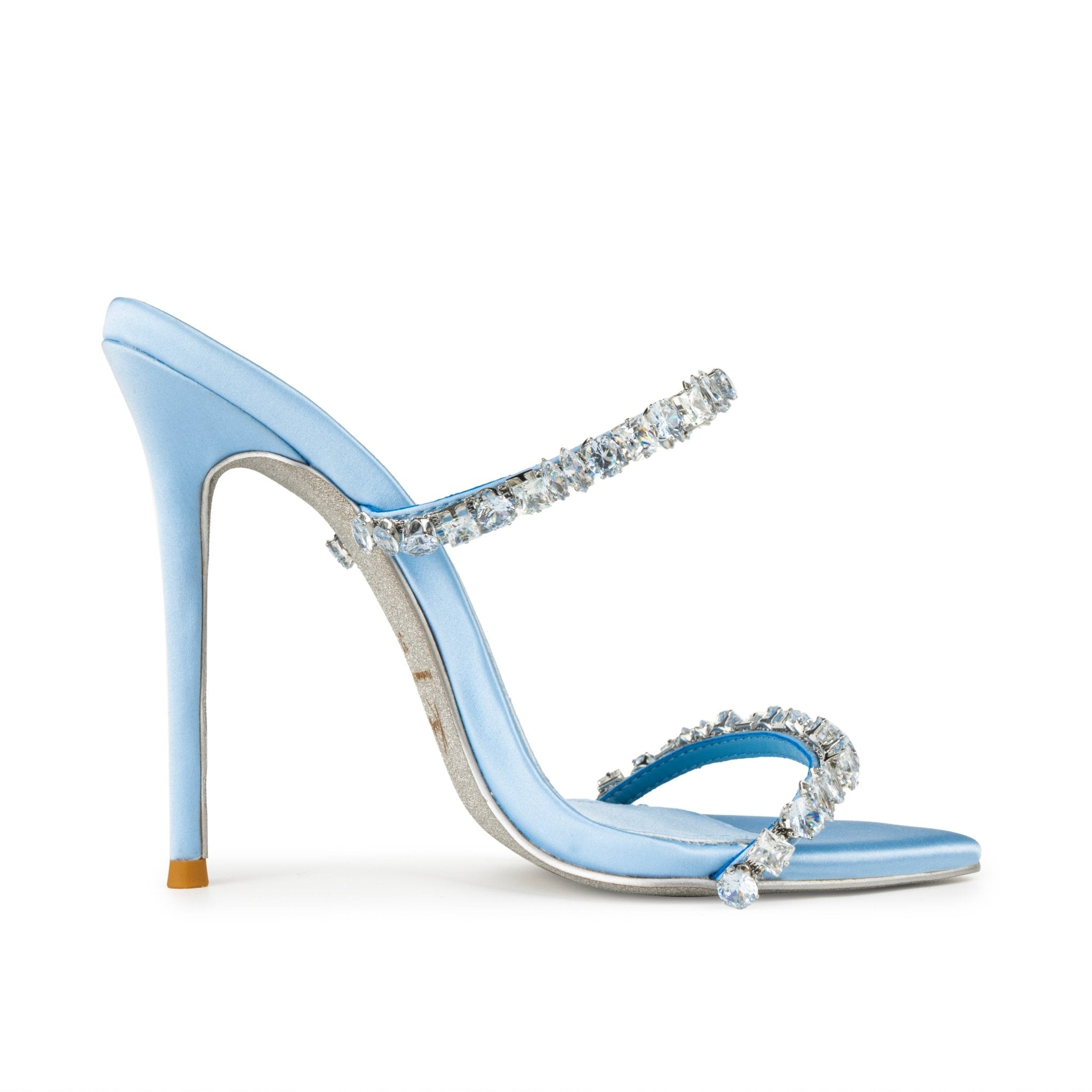 Blue Jewel Silk Sandals - Kandee