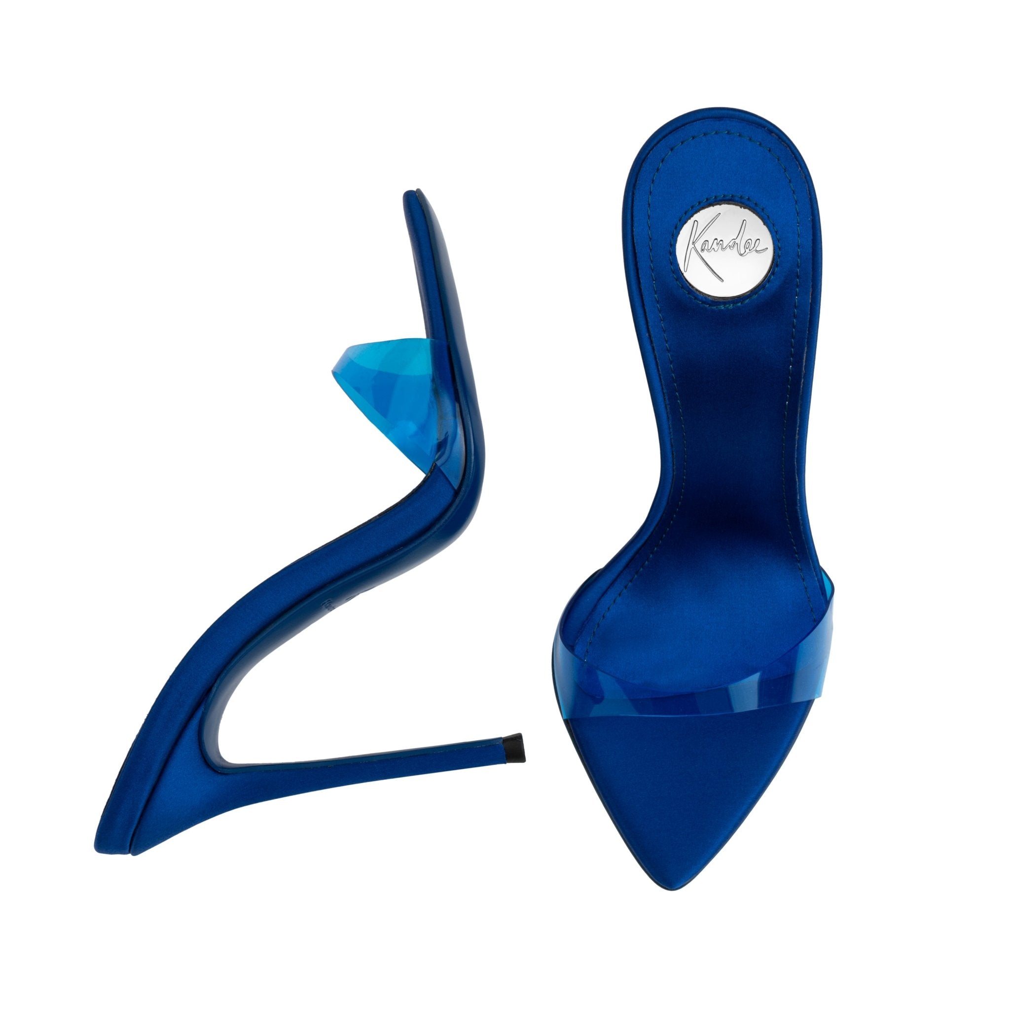 Sapphire Silk Semi transparent PVC Mules - Kandee