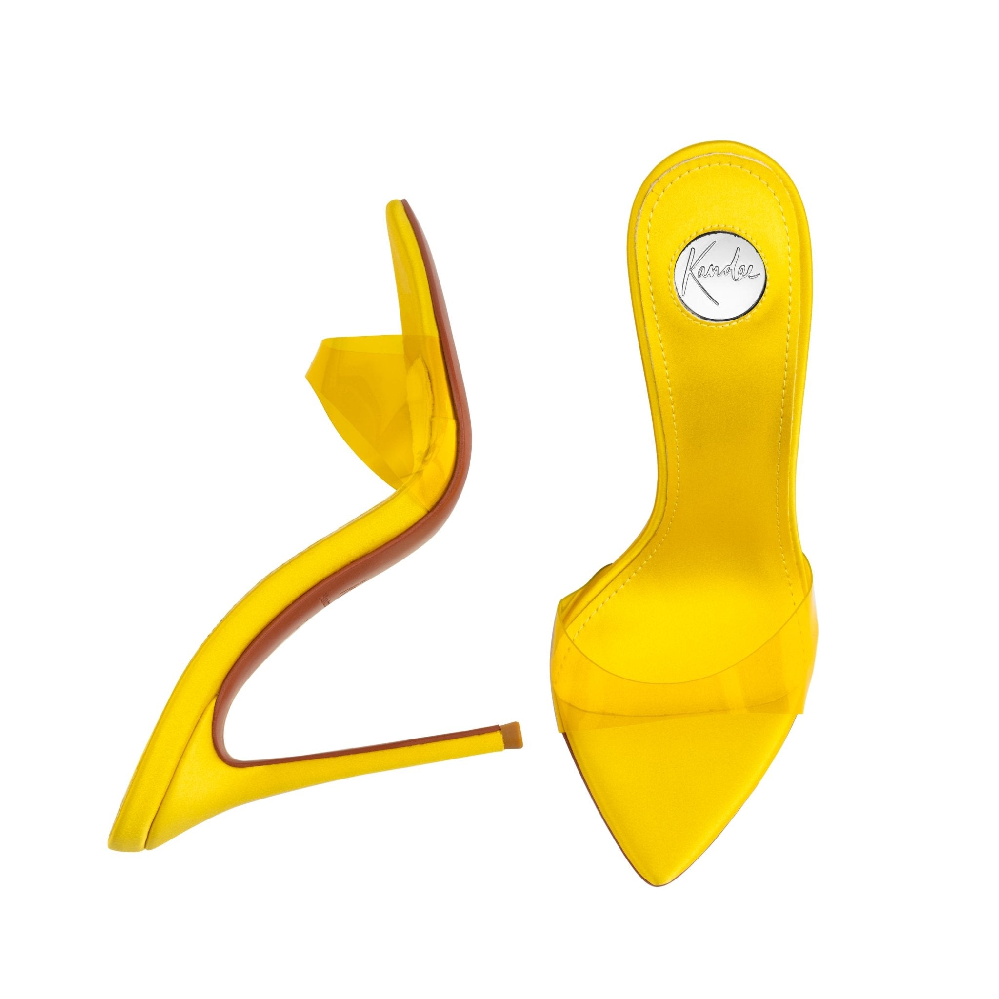 Lemon Semi transparent PVC Mules - Kandee