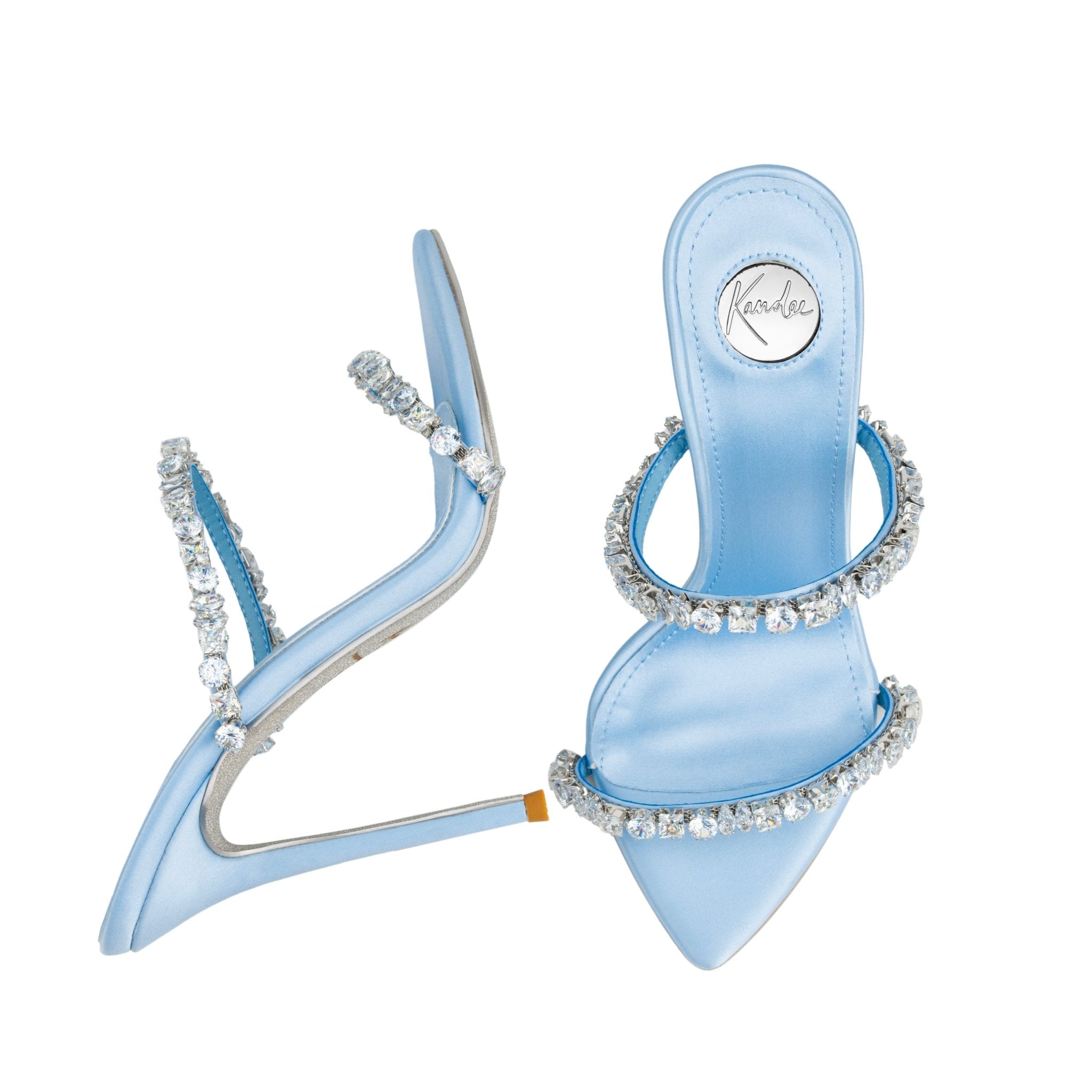 Blue Jewel Silk Sandals - Kandee
