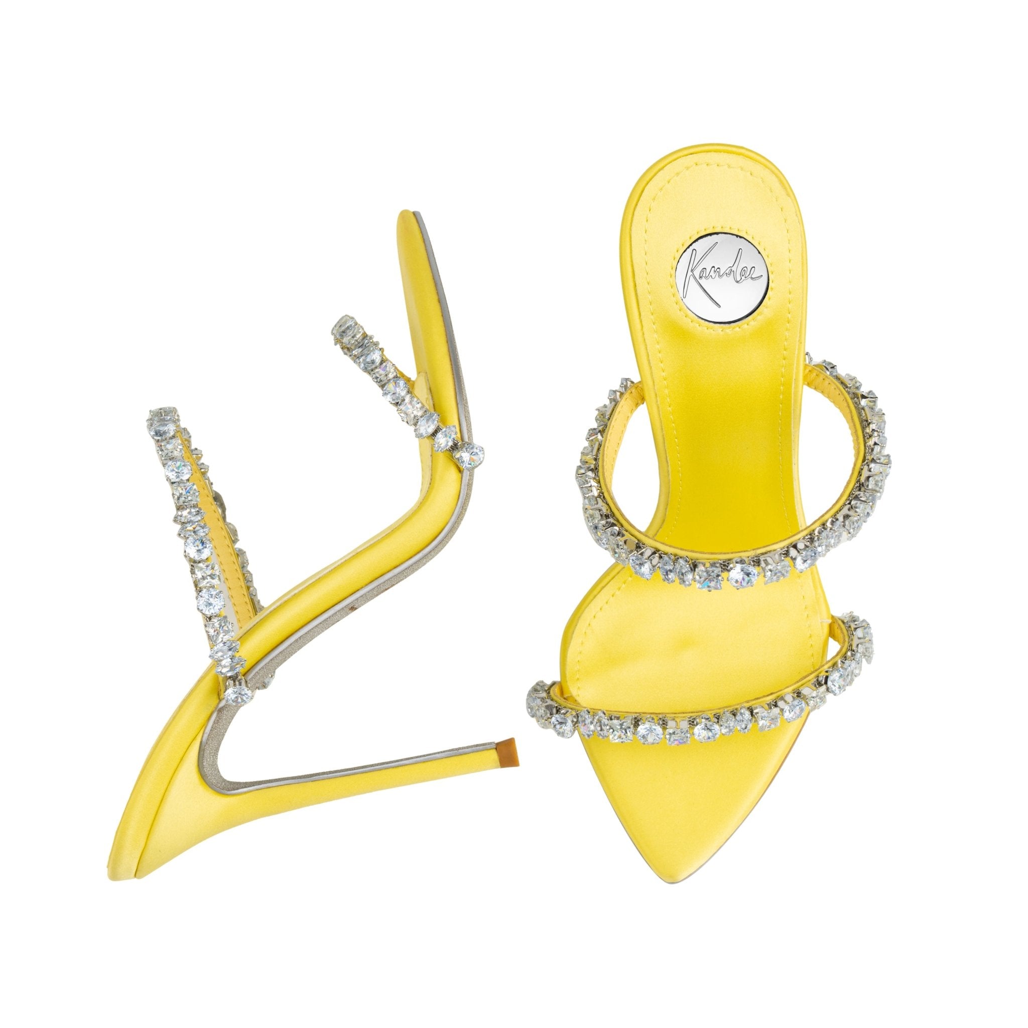 Lemon Jewel Silk Sandals - Kandee