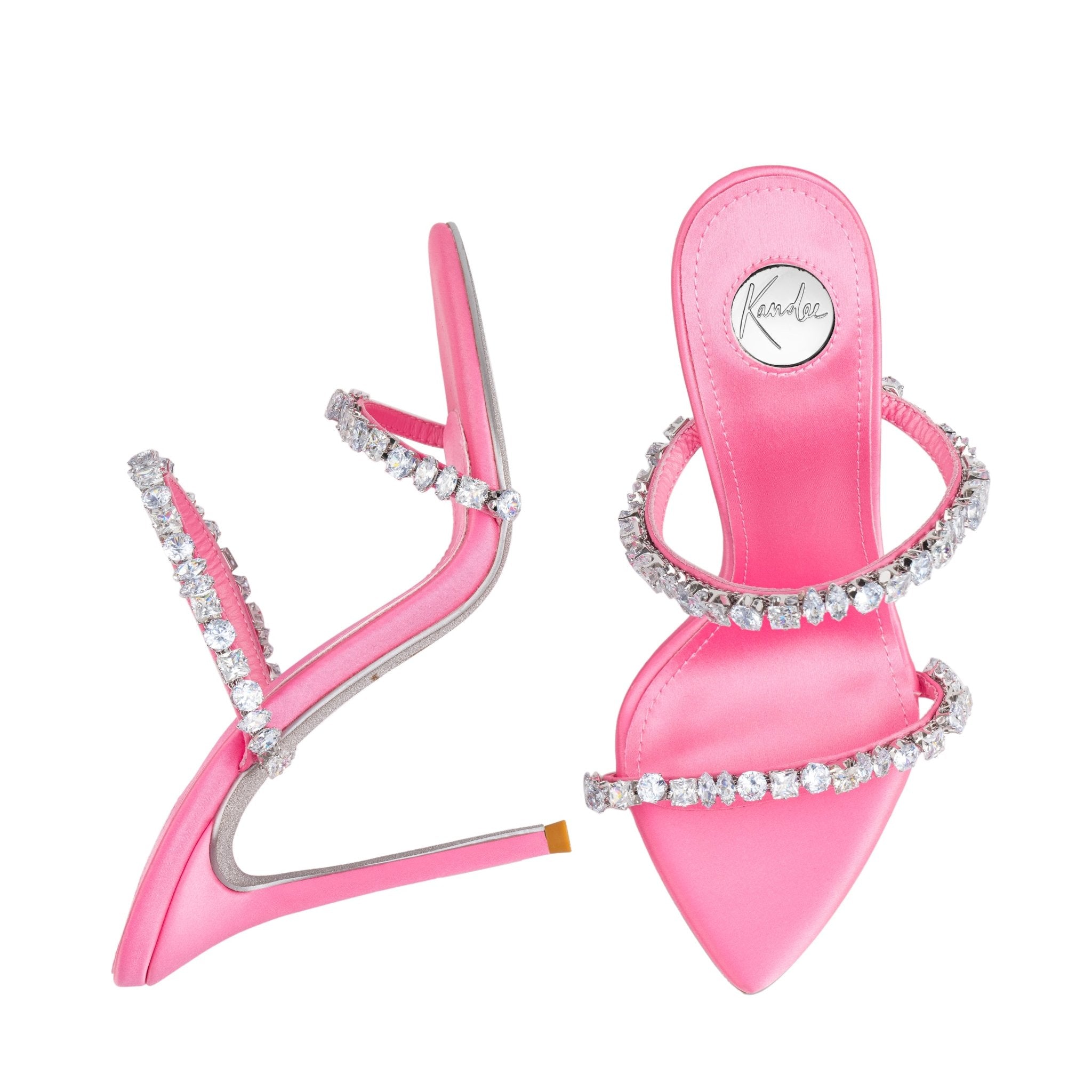 Pink candy Jewel Silk Sandals - Kandee