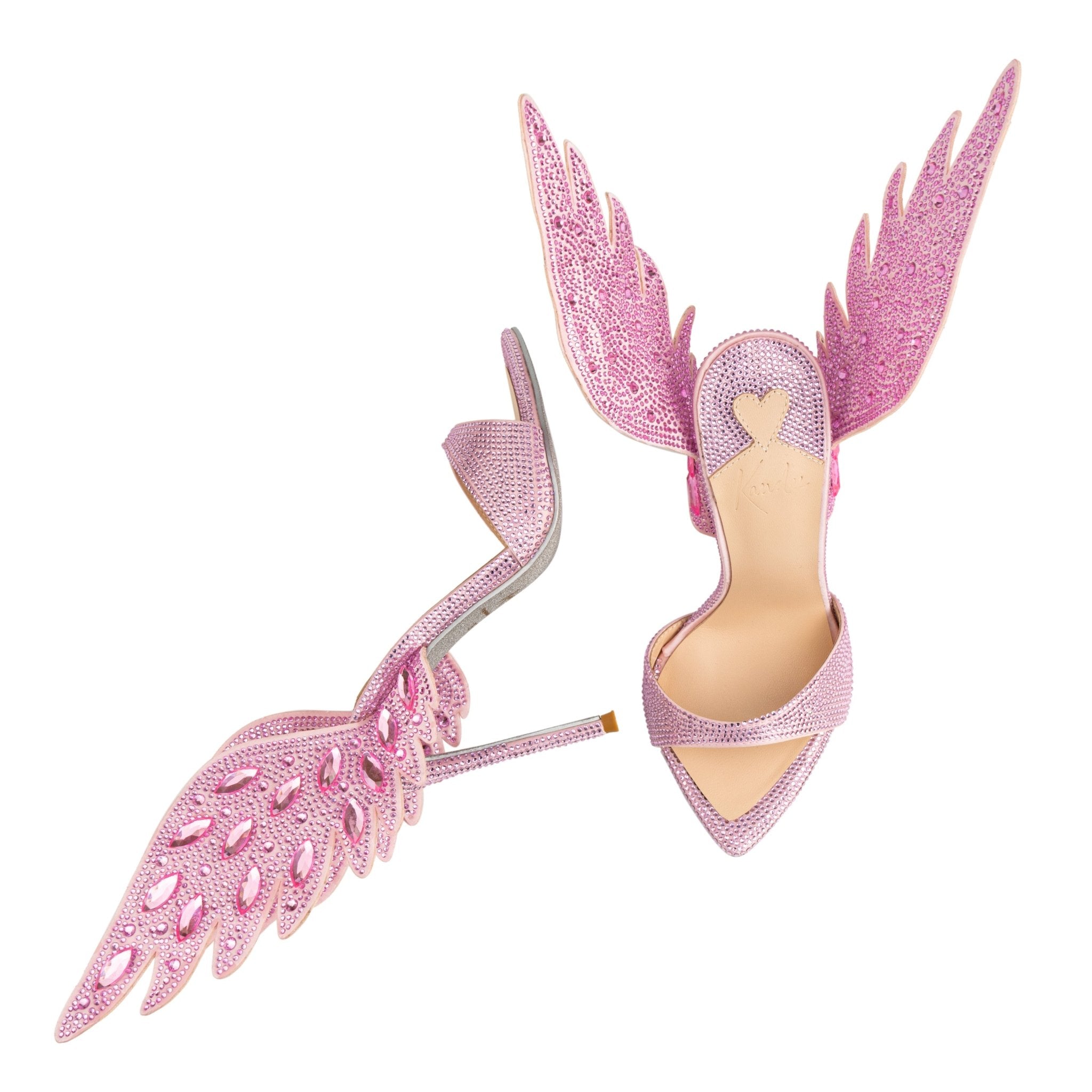Angel Pink Wing Crystal Mules *LIMITED EDITION - Kandee