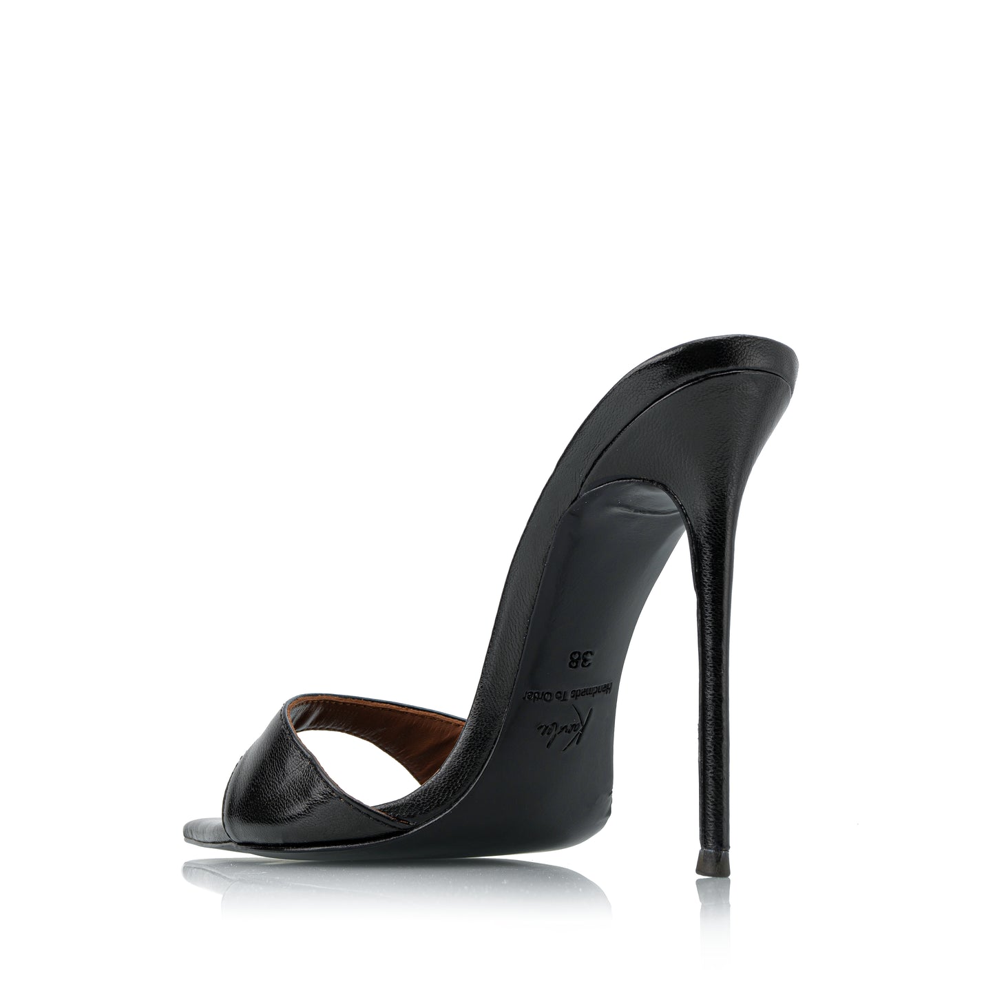 BLACK VINTAGE LEATHER MULES
