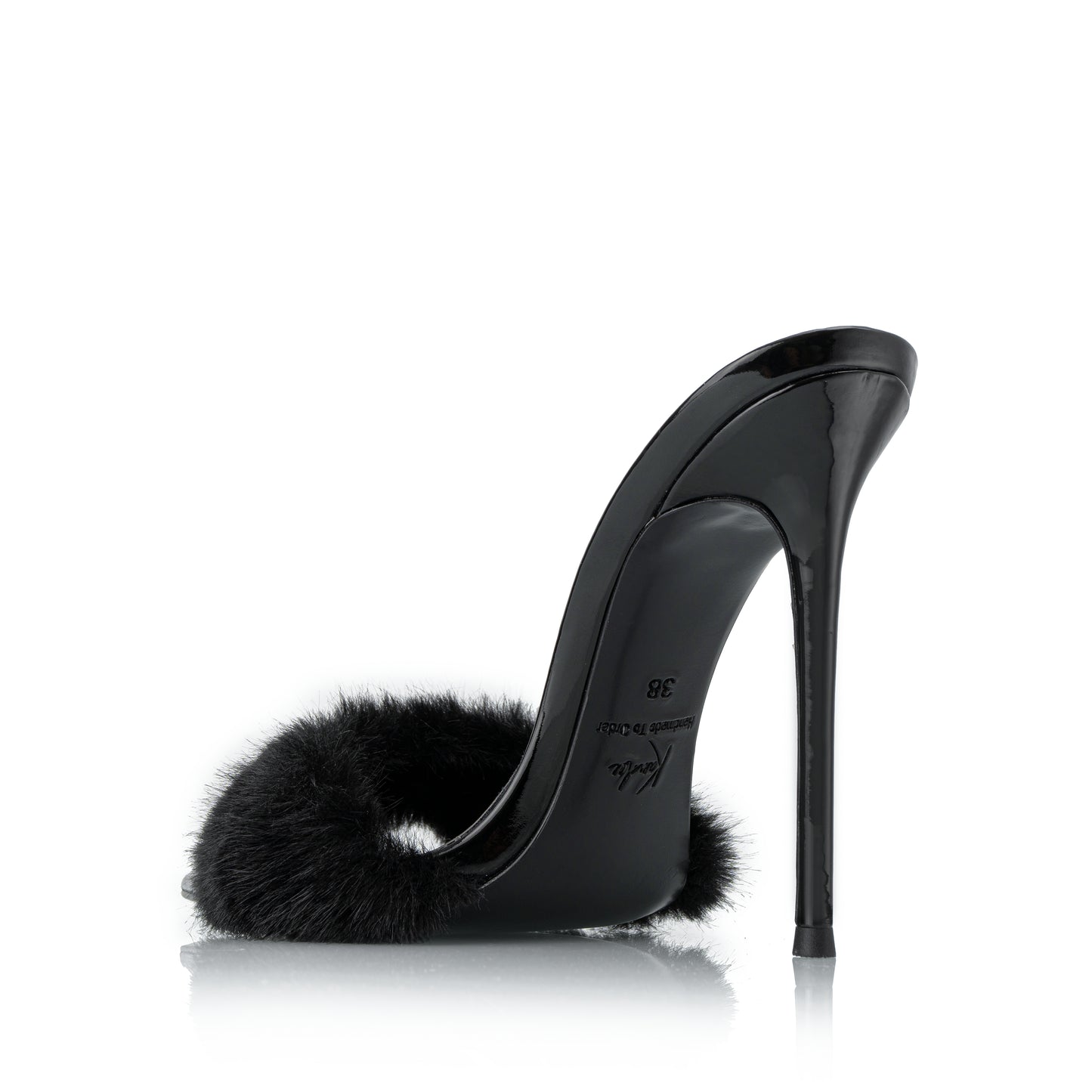 MILANO MINK PATENT MULES