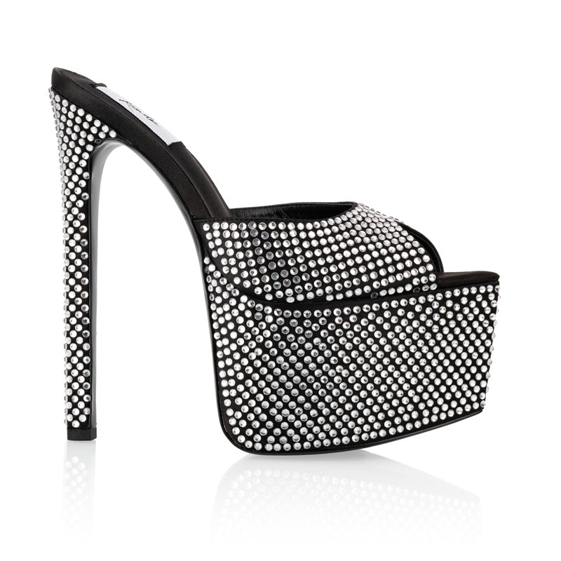 BACCARAT BLACK CRYSTAL PATFORM  MULES