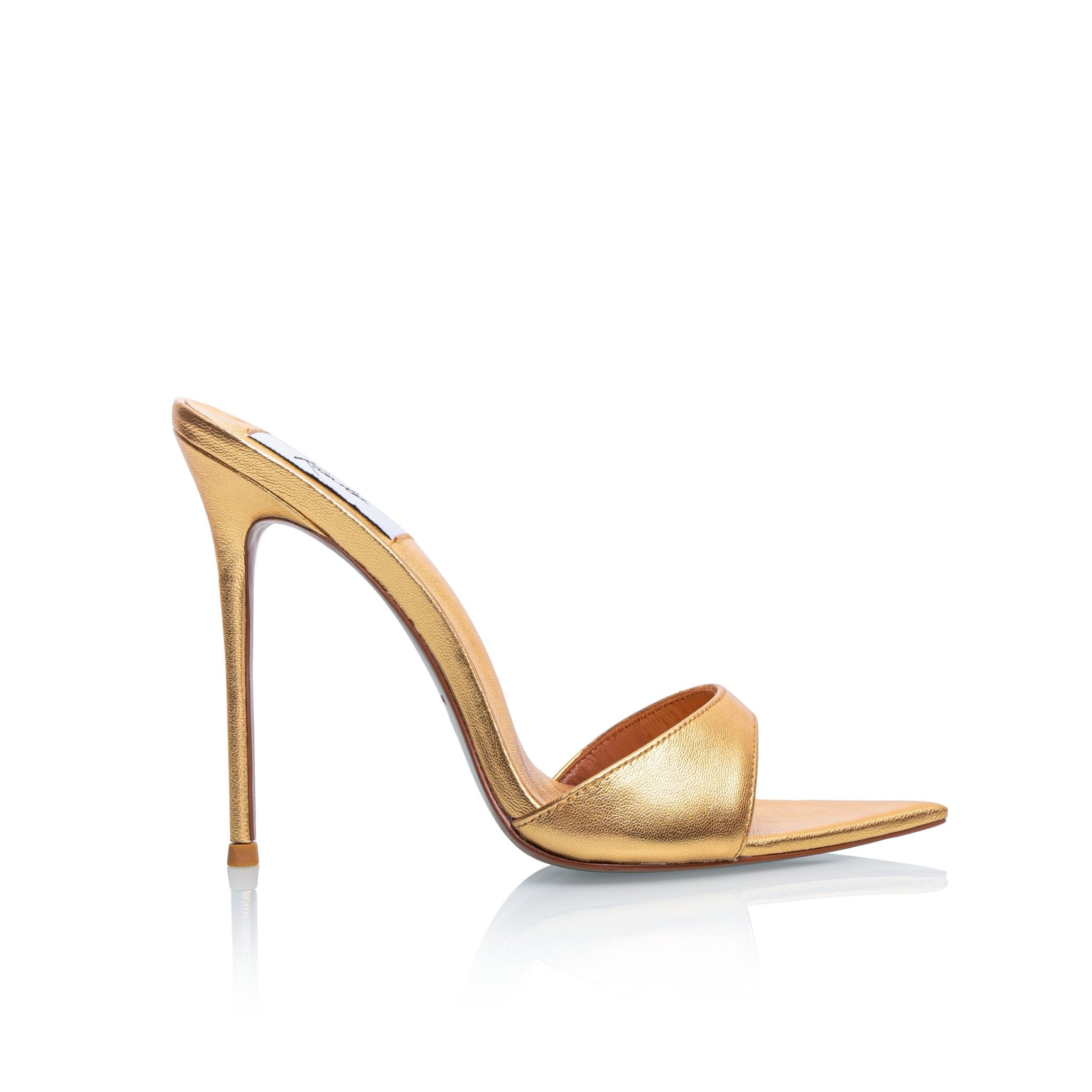 Gold Metallic Leather Mules - Kandee