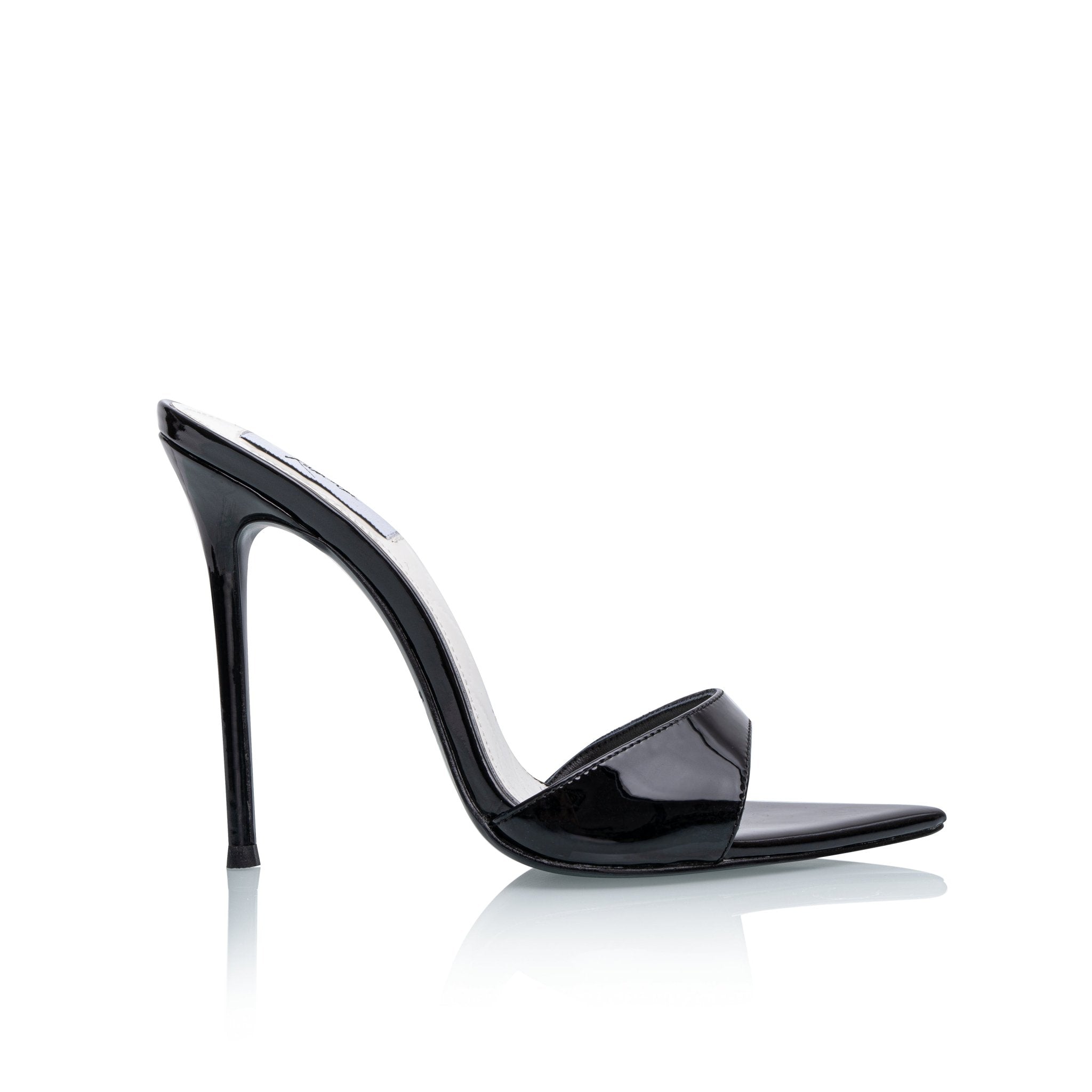 White Quilted Patent Mules - Kandee