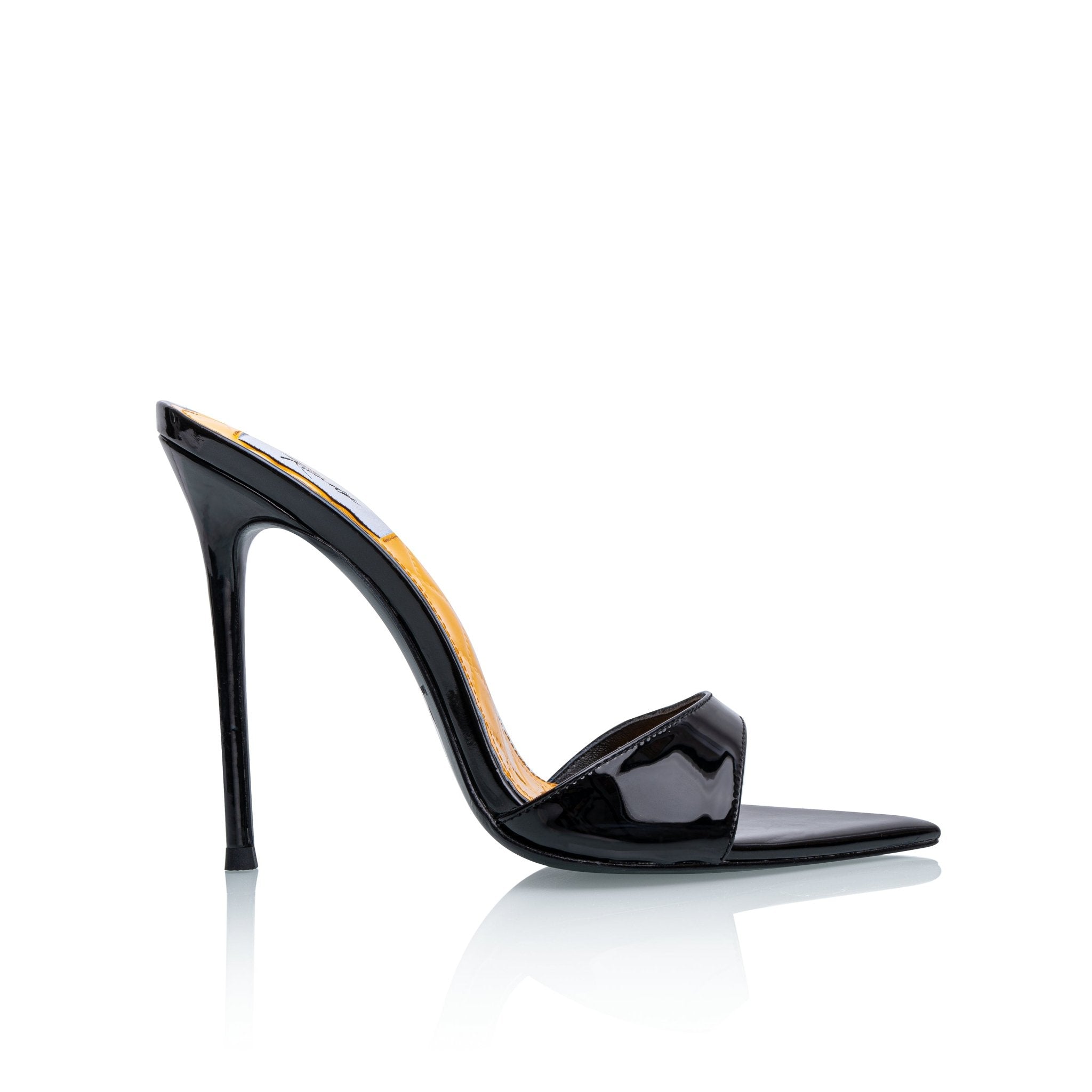 Taxi Cab Yellow Quilted Patent Mules - Kandee