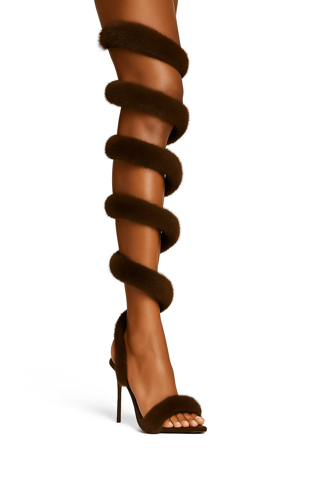 Chocolate Suede Mink Sandals *LIMITED EDITION - Kandee