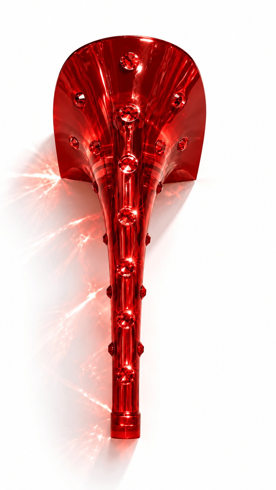 Red Translucent with crystal Plexiglas Heel - Kandee