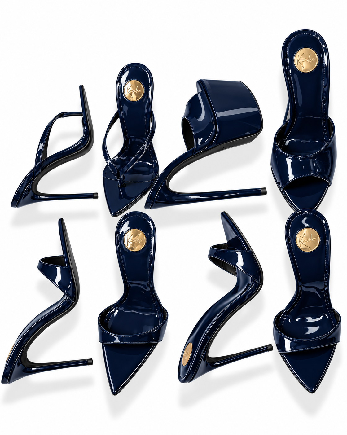 Midnight Lacquer Platform 180mm heel Mules