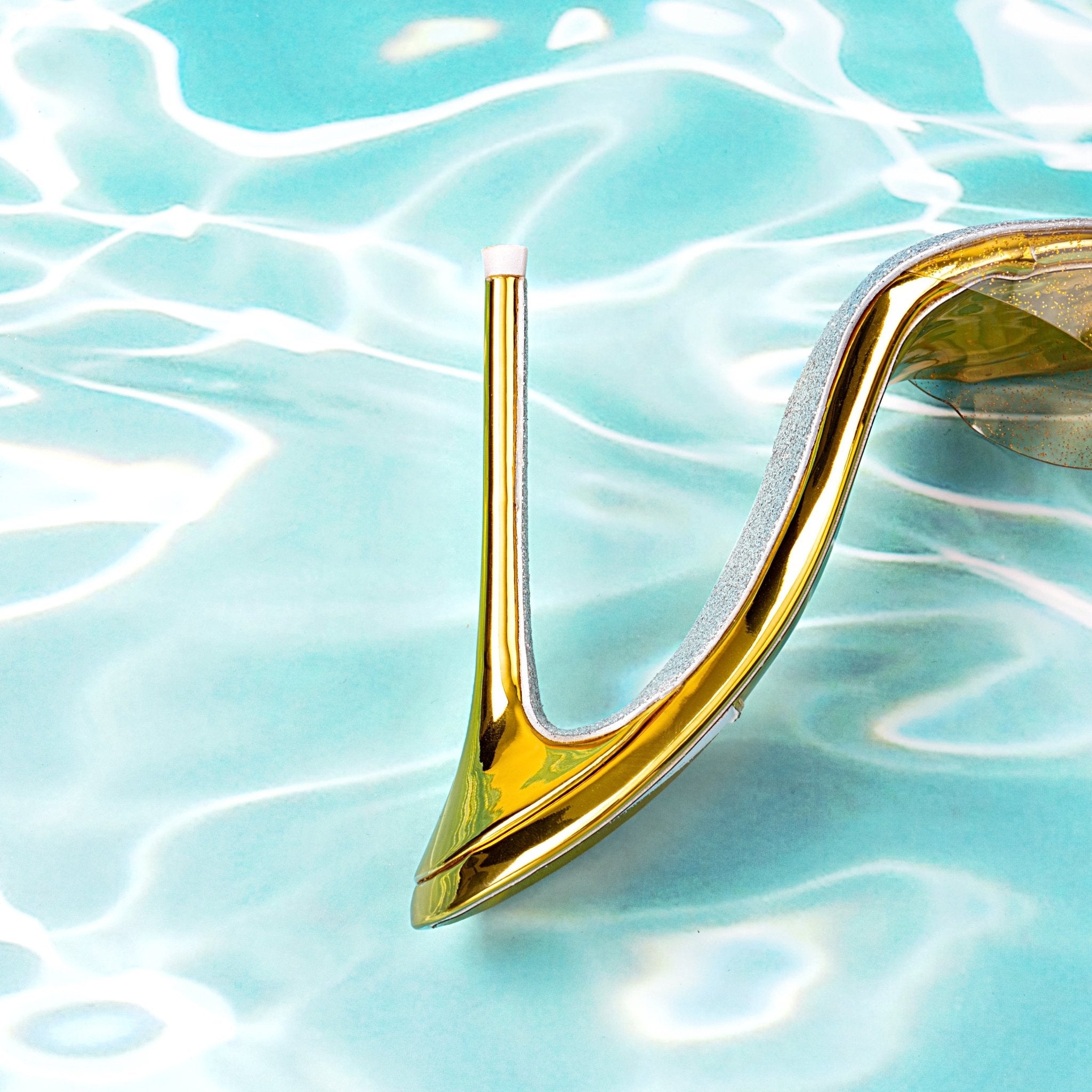 Golden Hour Glitter Transparent PVC Mules - Kandee