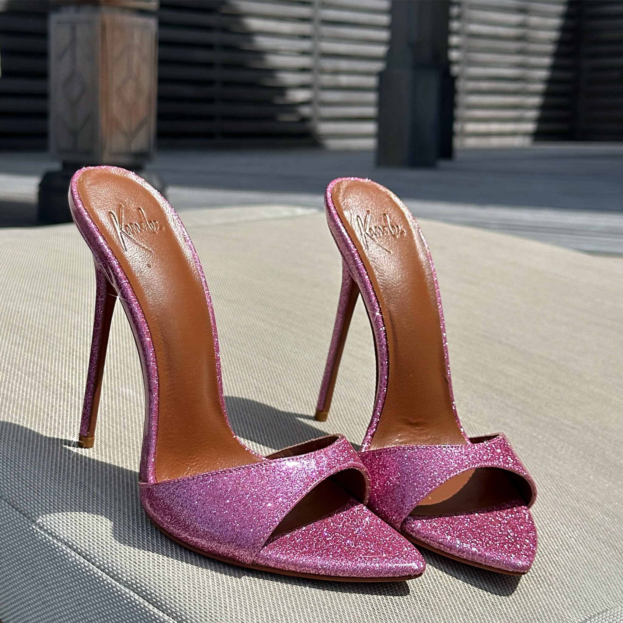 Pink Diamond Dust Mules - Kandee