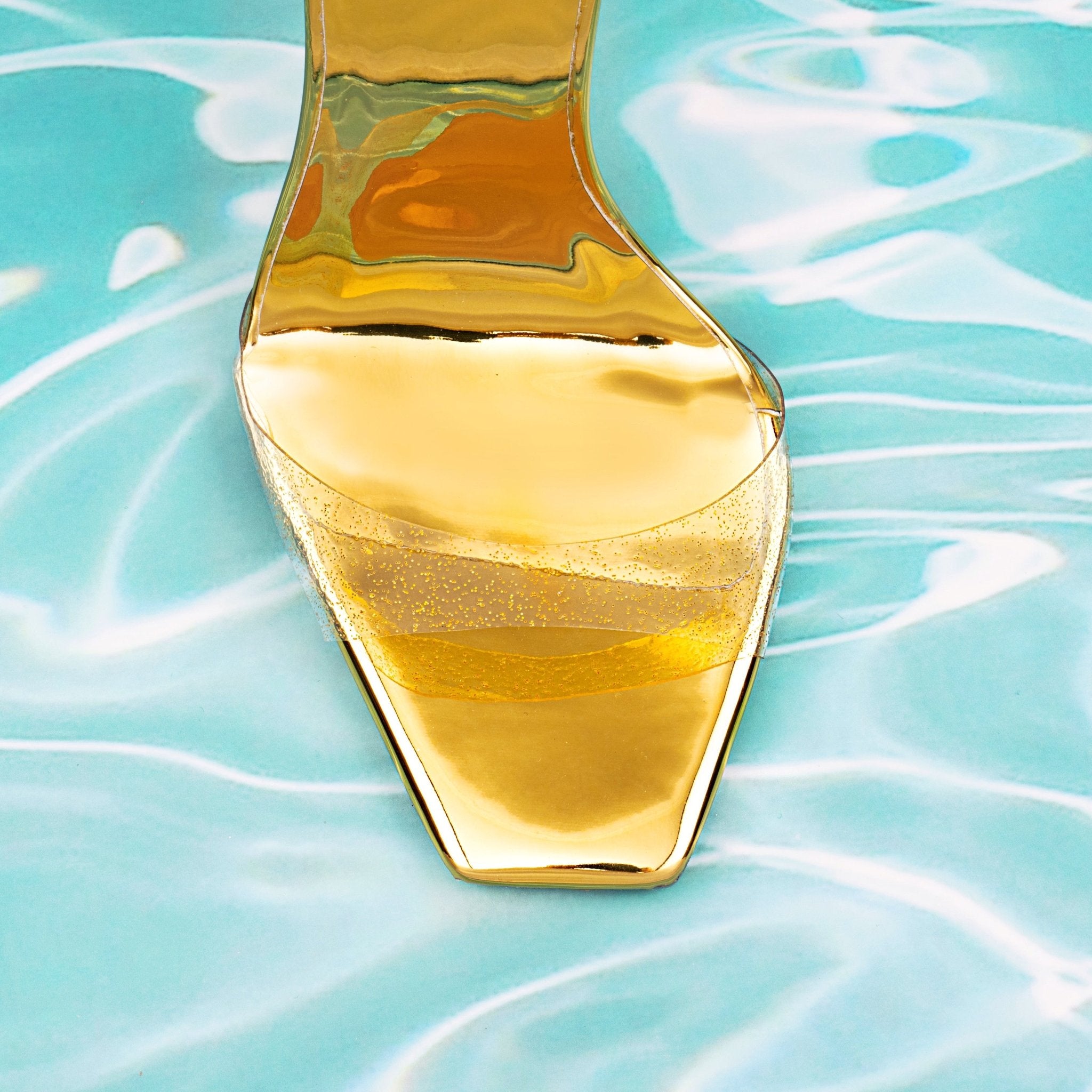 Golden Hour Glitter Transparent PVC Mules - Kandee