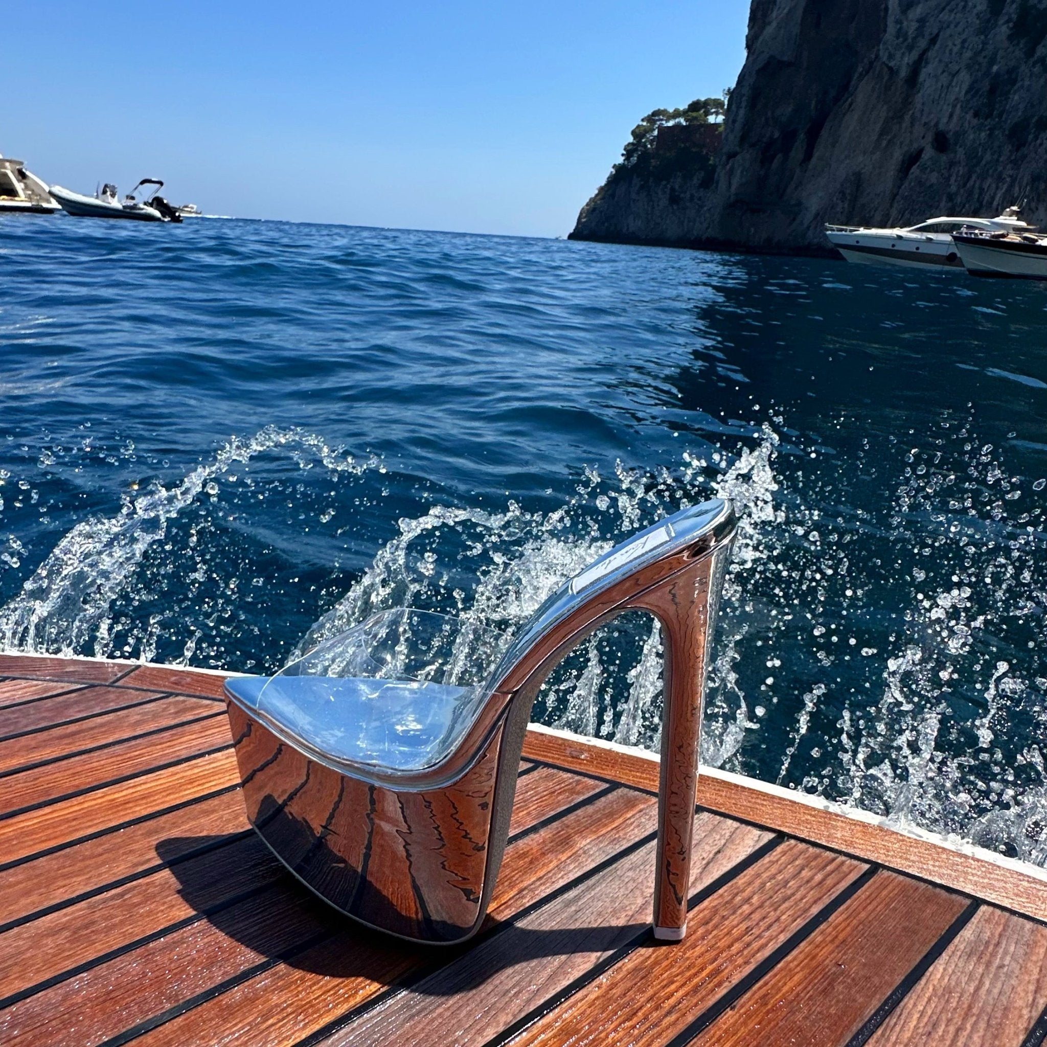 Silver Patent Platform PVC Mules - Kandee