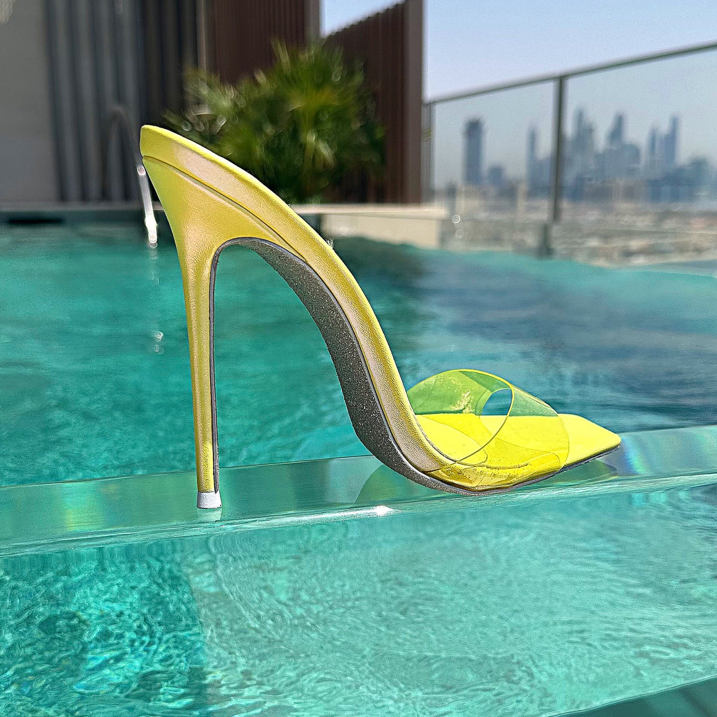 LIMON ICE LEATHER TRANSPARENT PVC MULES