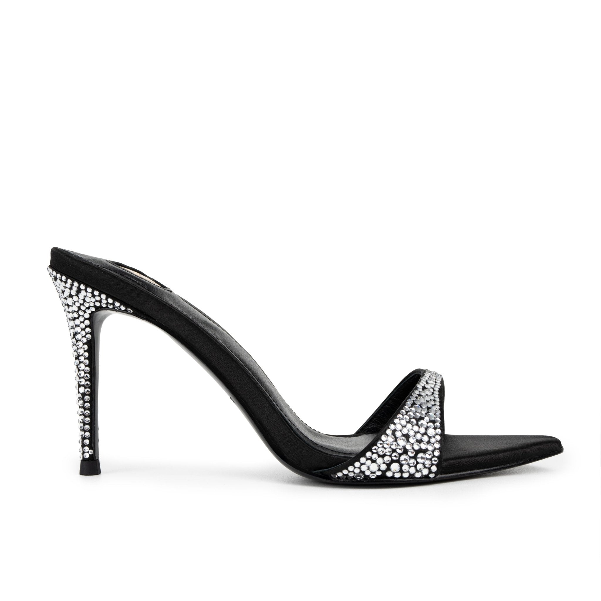 Caviar Crystal Leather Mules - Kandee